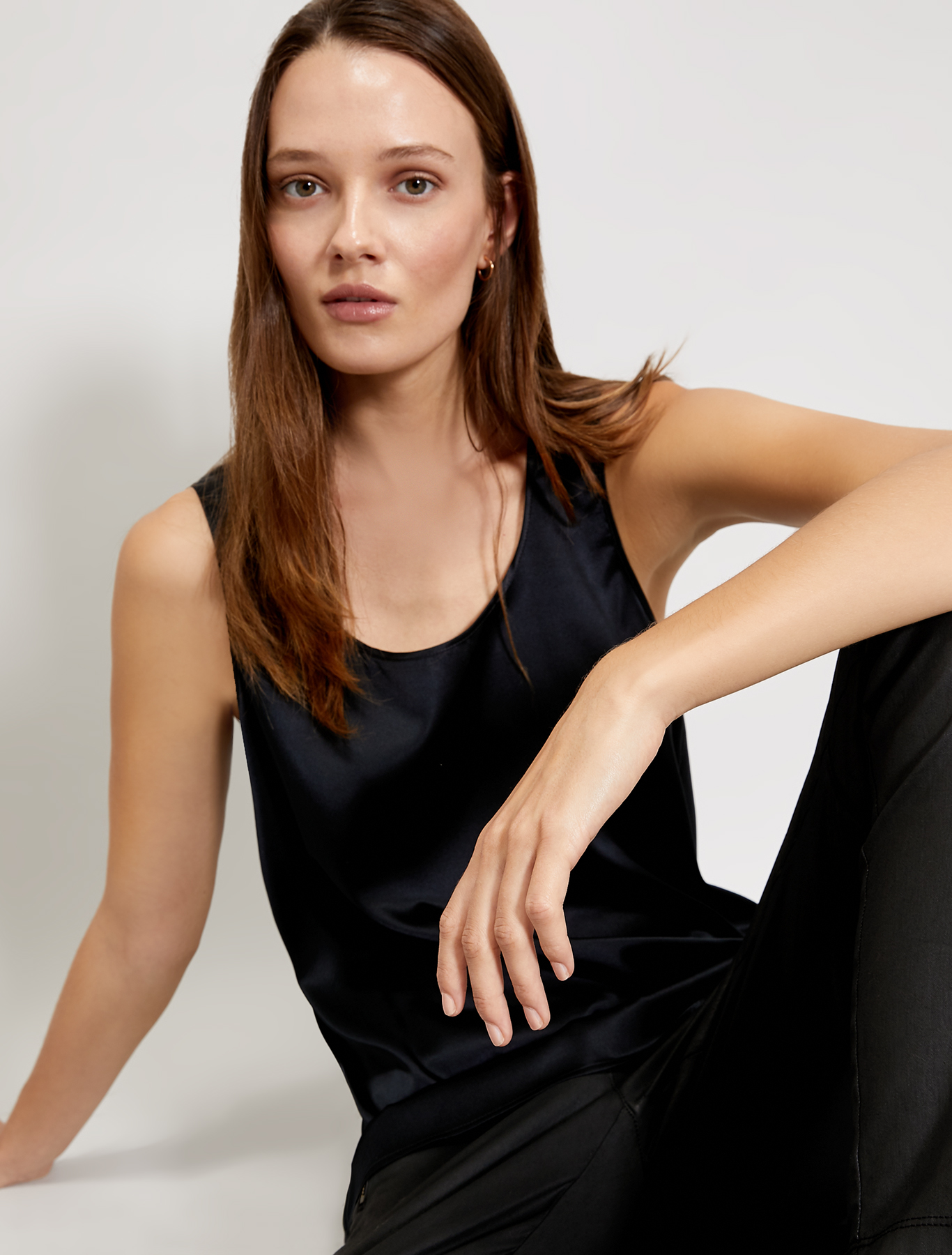 Silk satin top, black - Pennyblack Silk satin top - black - pennyblack