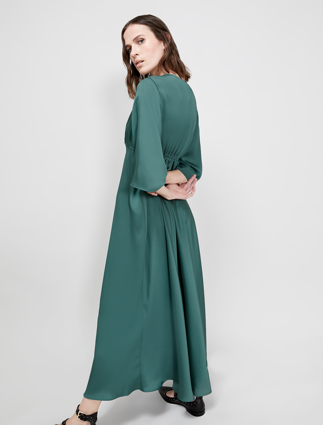 Long twill dress, olive green - Pennyblack Long twill dress - olive green - pennyblack