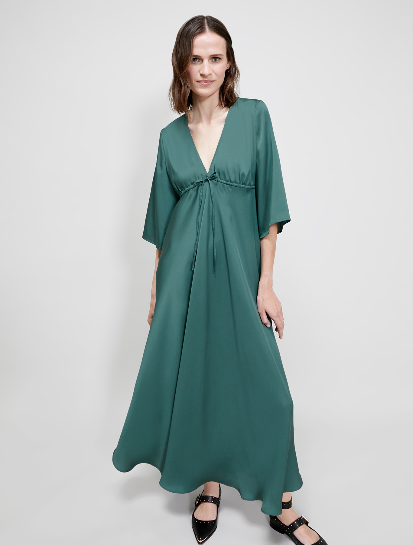 Long twill dress, olive green - Pennyblack Long twill dress - olive green - pennyblack