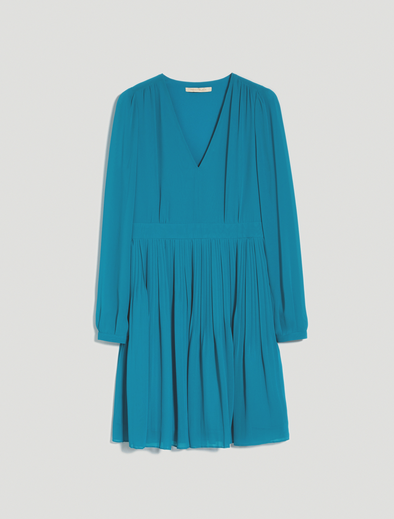 Pleated georgette dress, petrol green - Pennyblack Pleated georgette dress - petrol green - pennyblack