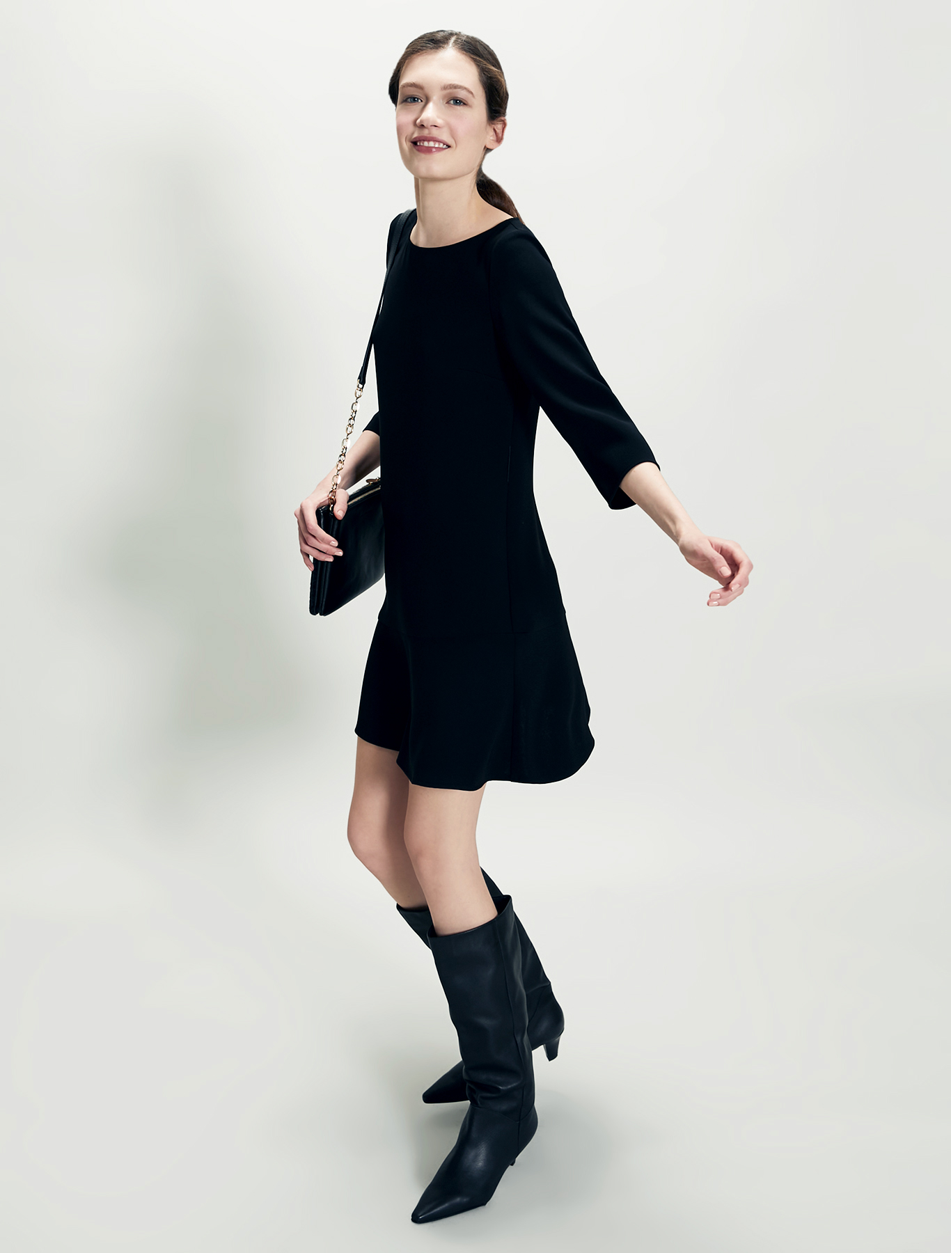 Flowing fabric dress, black - Pennyblack Flowing fabric dress - black - pennyblack