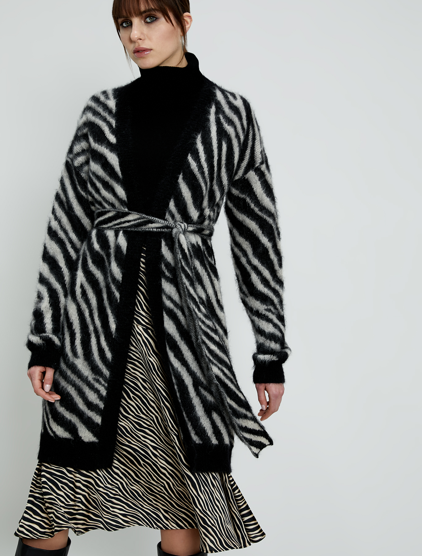 Cardigan jacquard zebrato, nero - Pennyblack Cardigan jacquard zebrato - nero - pennyblack