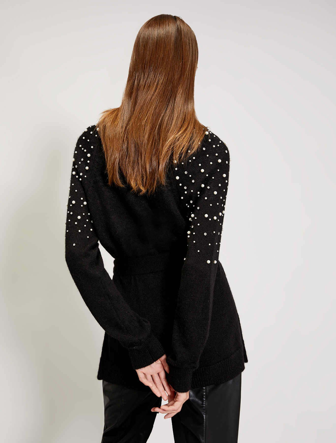 Alpaca cardigan with pearls, black - Pennyblack Alpaca cardigan with pearls - black - pennyblack