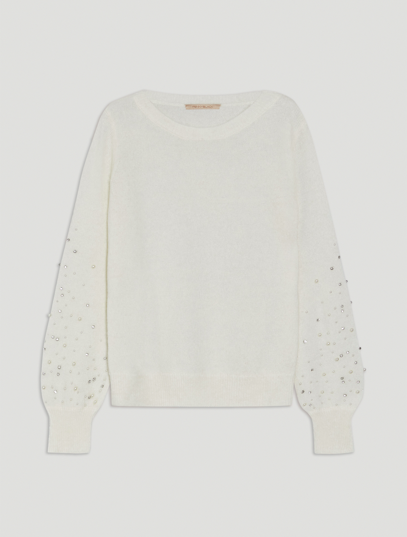 Alpaca sweater with pearls, ivory - Pennyblack Alpaca sweater with pearls - ivory - pennyblack
