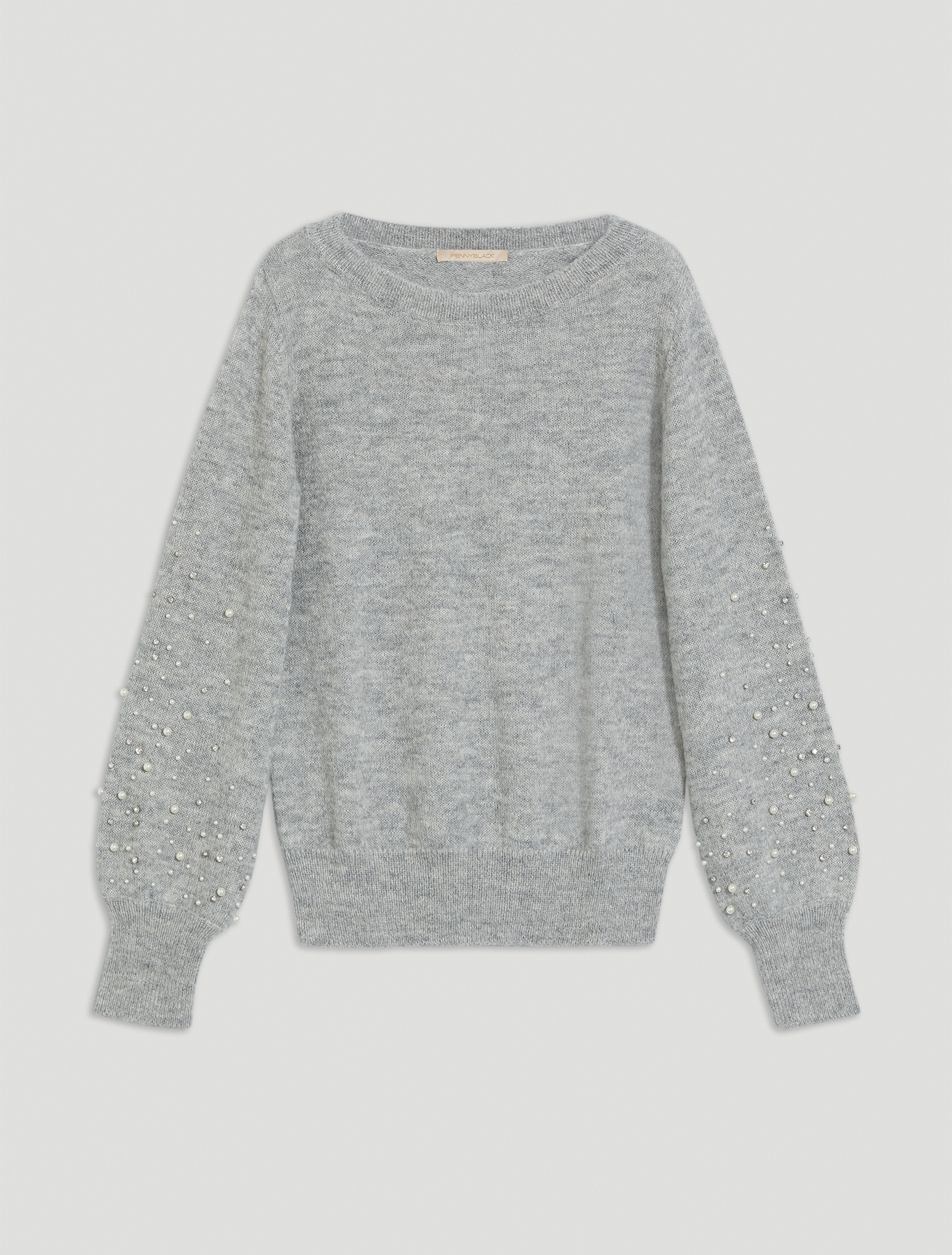 Alpaca sweater with pearls, dark grey - Pennyblack Alpaca sweater with pearls - dark grey - pennyblack