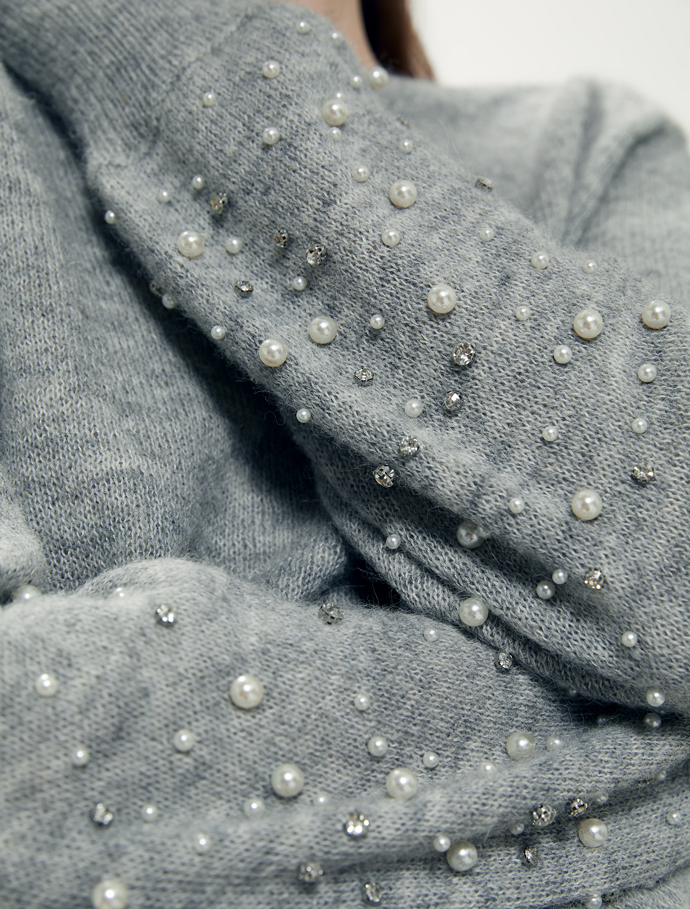 Alpaca sweater with pearls, dark grey - Pennyblack Alpaca sweater with pearls - dark grey - pennyblack