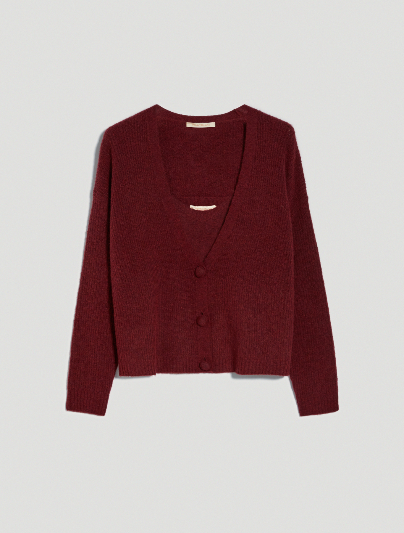 Twin set in wool blend, burgundy - Pennyblack Twin set in wool blend - burgundy - pennyblack