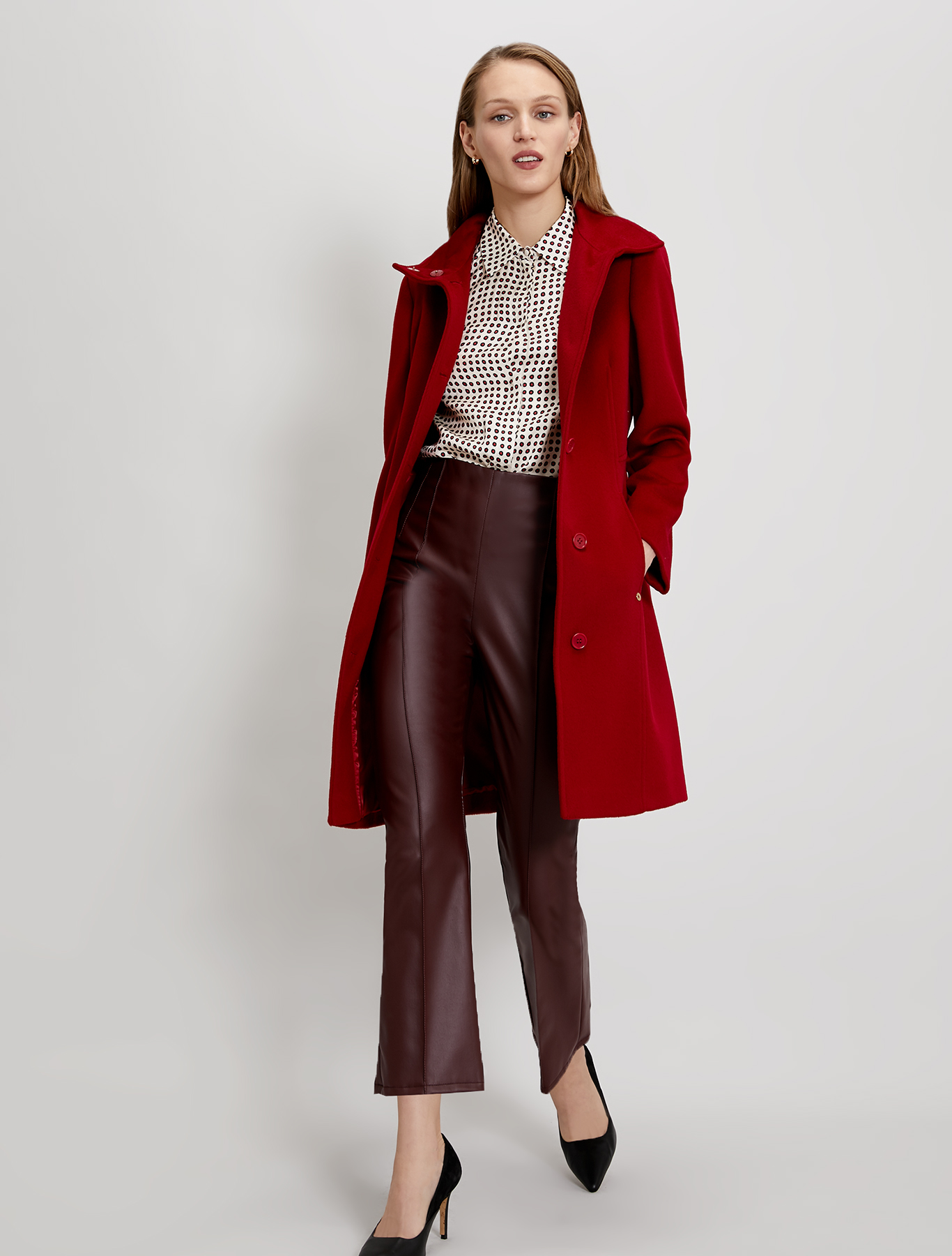Wool velour coat, red - Pennyblack Wool velour coat - red - pennyblack