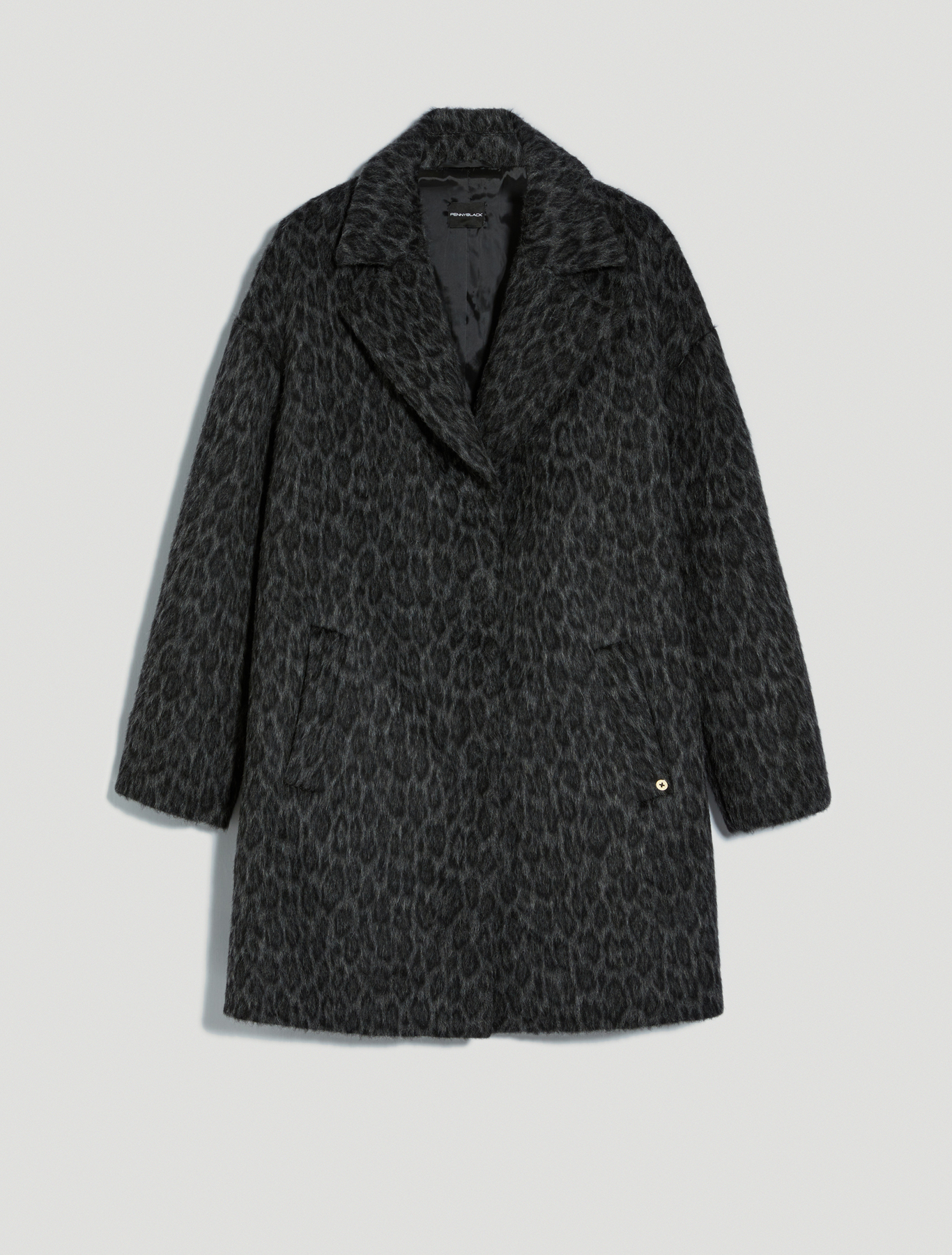 Spotted beaver coat, dark grey pattern - Pennyblack Spotted beaver coat - dark grey pattern - pennyblack