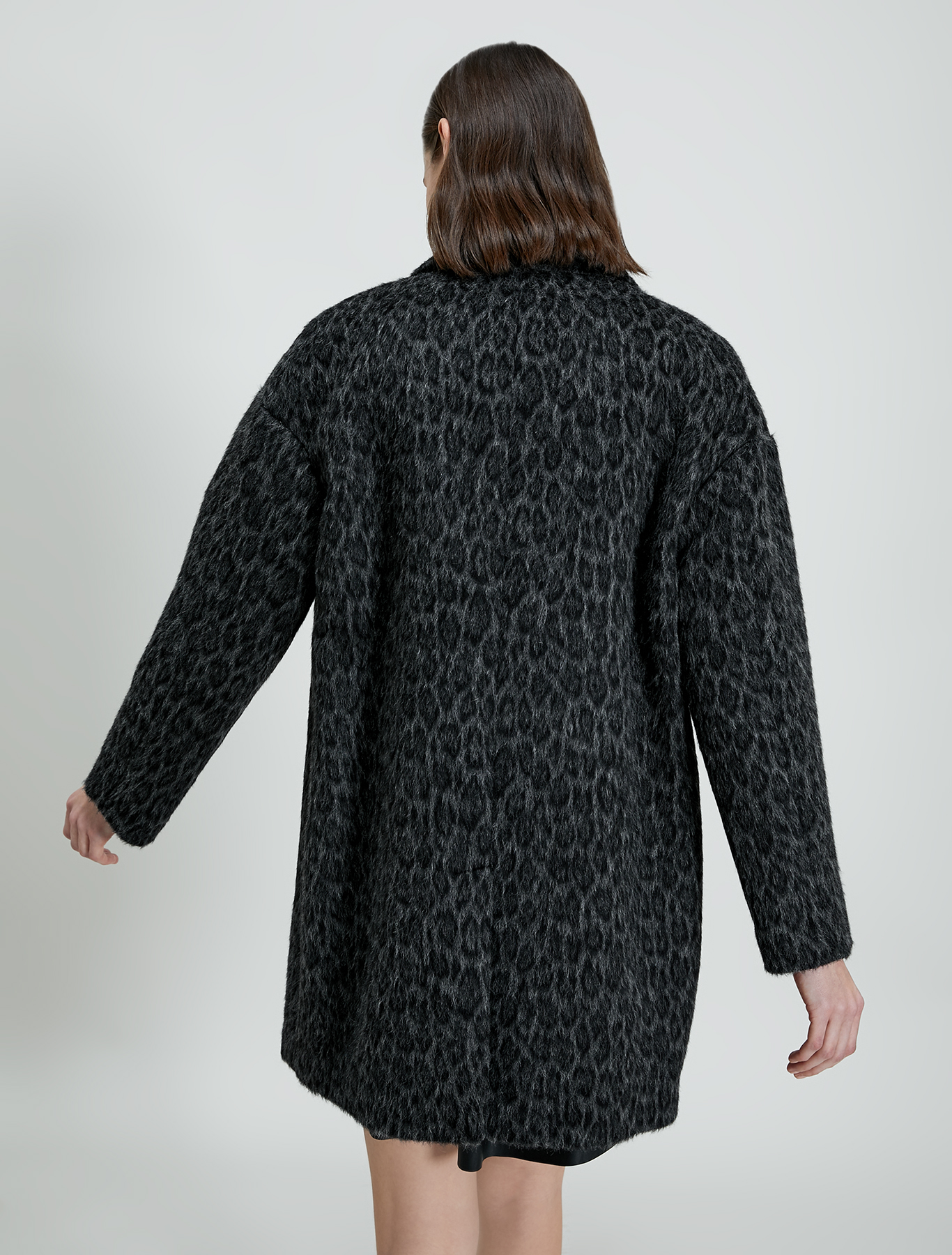 Spotted beaver coat, dark grey pattern - Pennyblack Spotted beaver coat - dark grey pattern - pennyblack