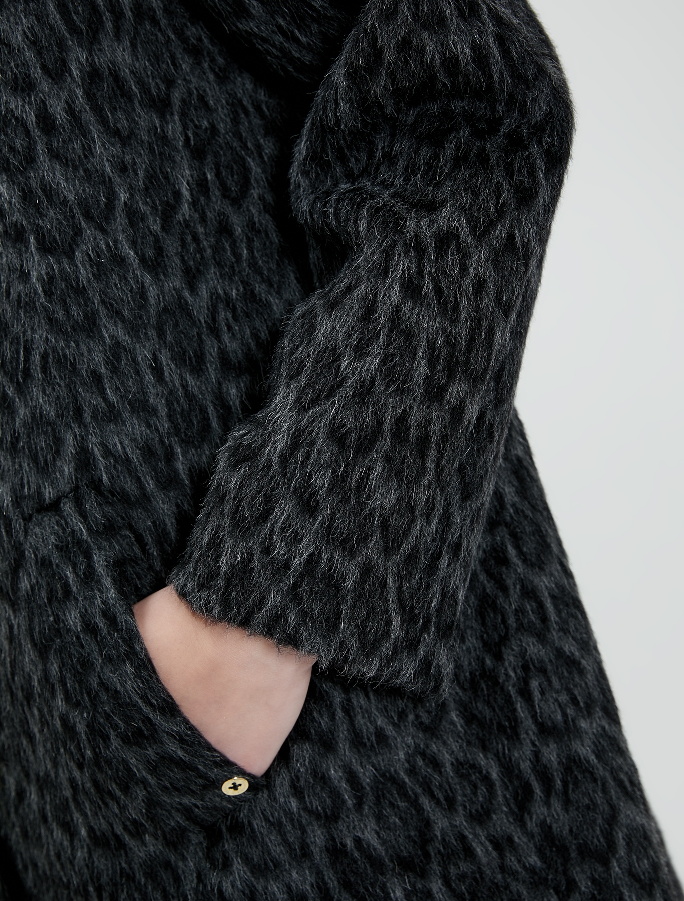 Spotted beaver coat, dark grey pattern - Pennyblack Spotted beaver coat - dark grey pattern - pennyblack