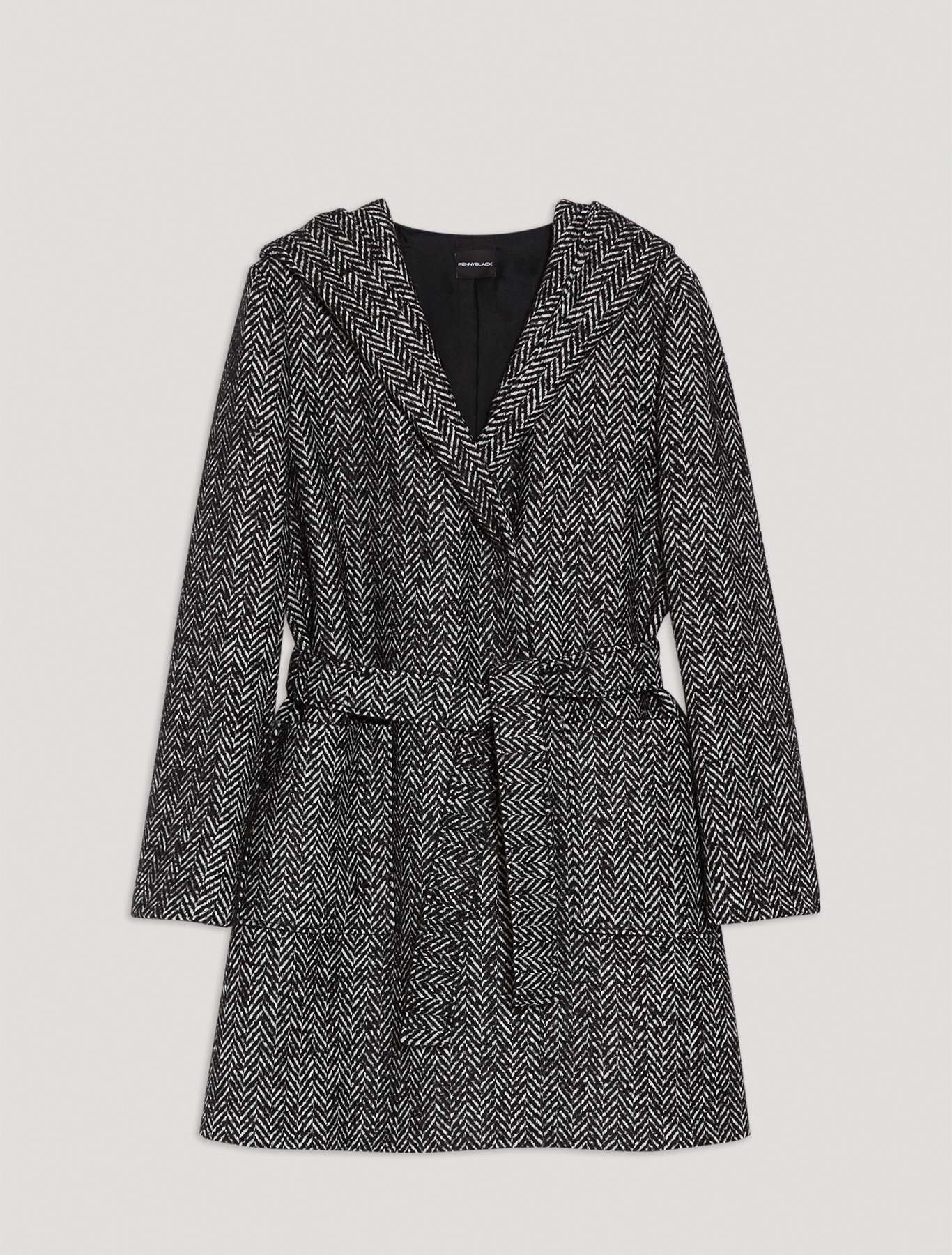 Chevron bouclé coat, black pattern - Pennyblack Chevron bouclé coat - black pattern - pennyblack