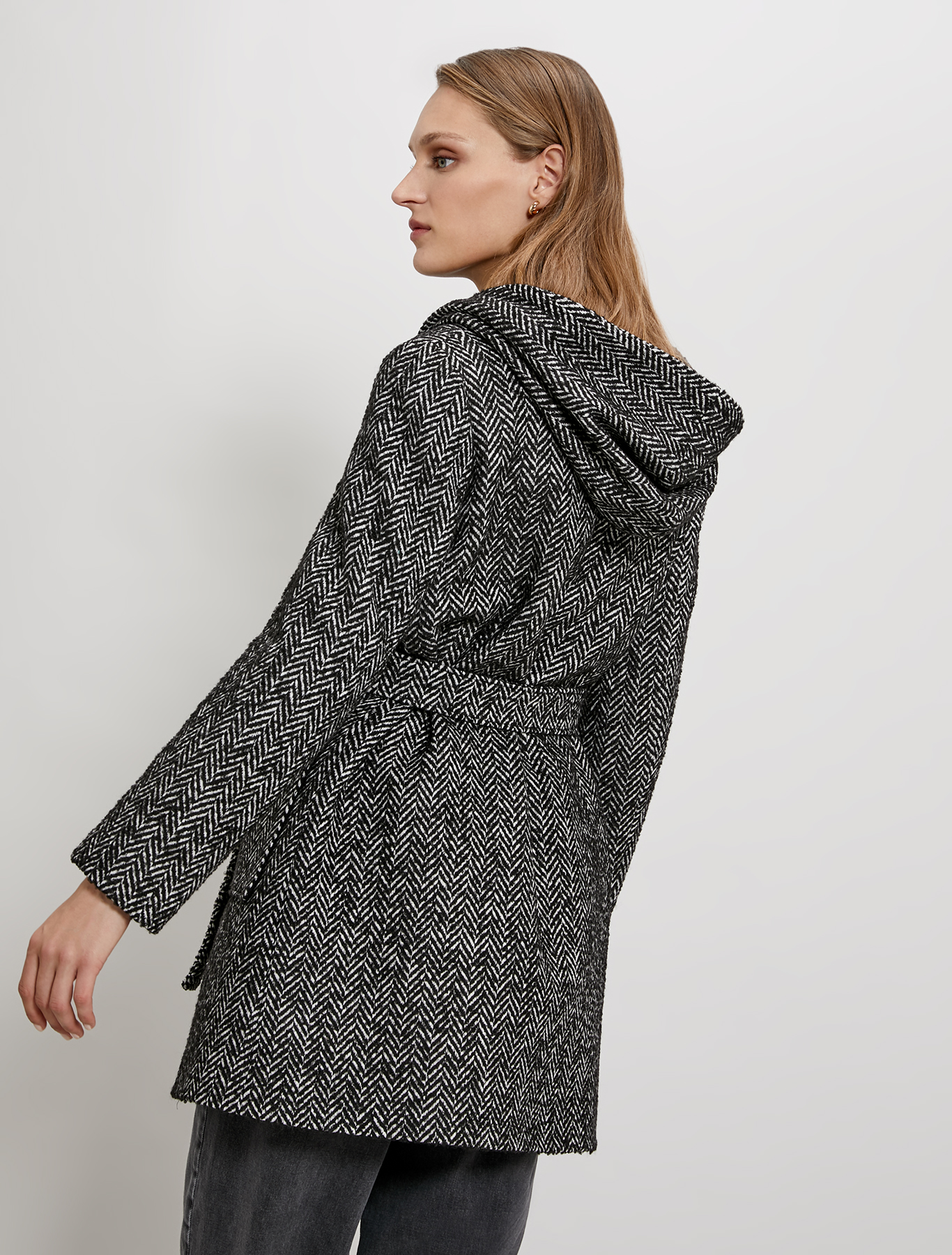 Chevron bouclé coat, black pattern - Pennyblack Chevron bouclé coat - black pattern - pennyblack