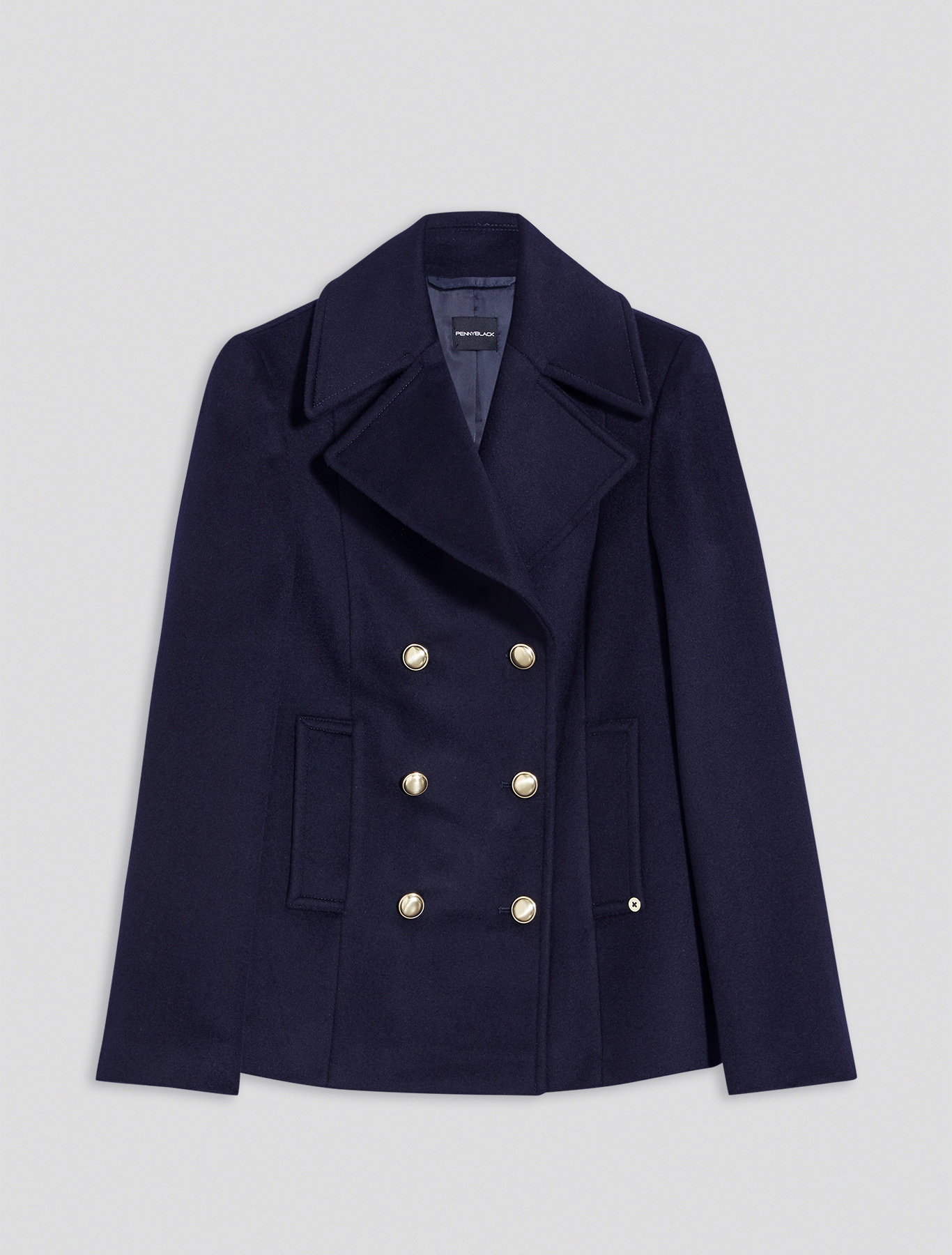 Wool velour pea coat, midnight blue - Pennyblack Wool velour pea coat - midnight blue - pennyblack