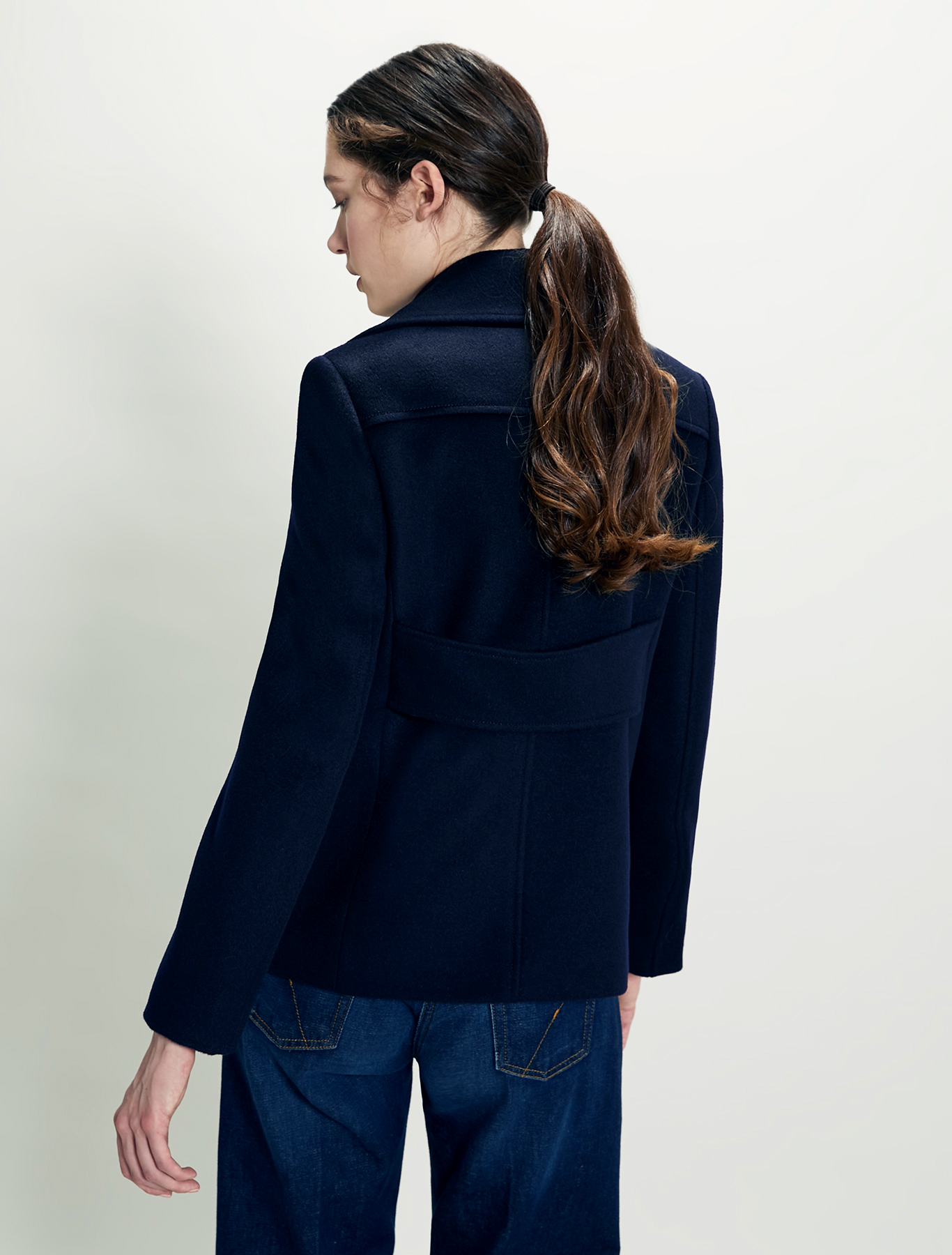 Wool velour pea coat, midnight blue - Pennyblack Wool velour pea coat - midnight blue - pennyblack