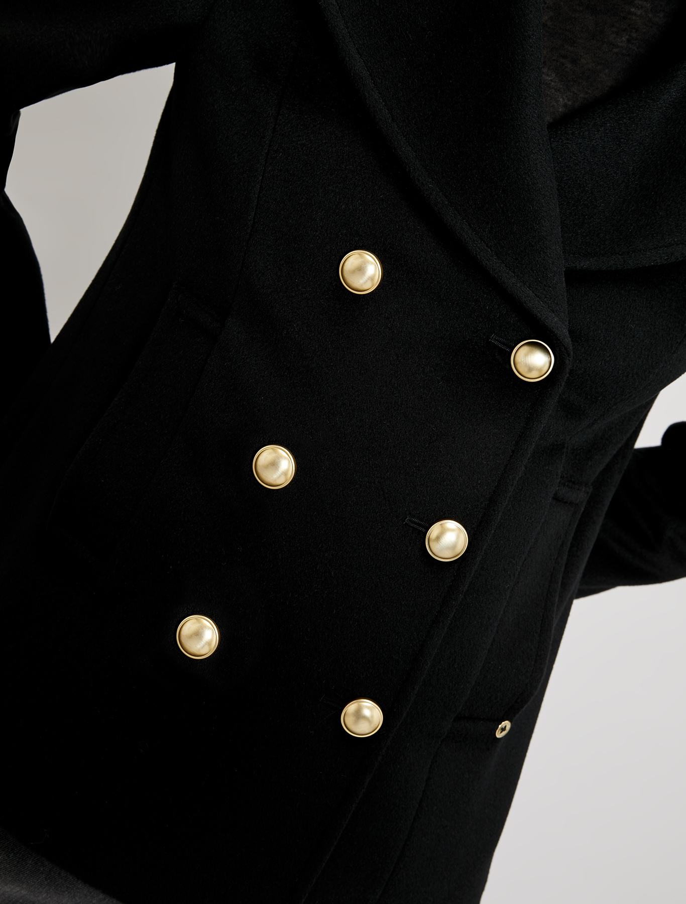 Wool velour pea coat, black - Pennyblack Wool velour pea coat - black - pennyblack
