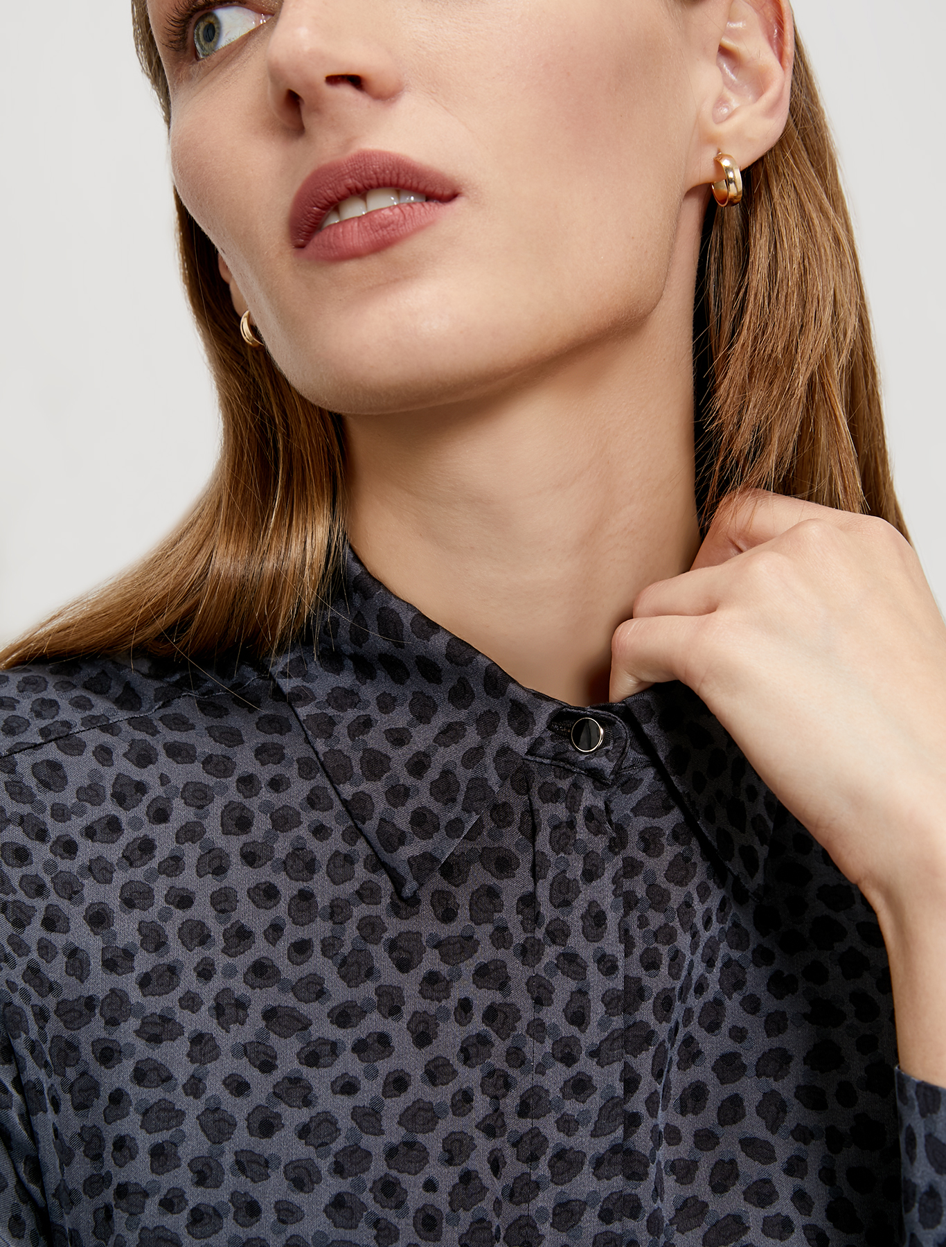 Jacquard patterned shirt, dark grey pattern - Pennyblack Jacquard patterned shirt - dark grey pattern - pennyblack