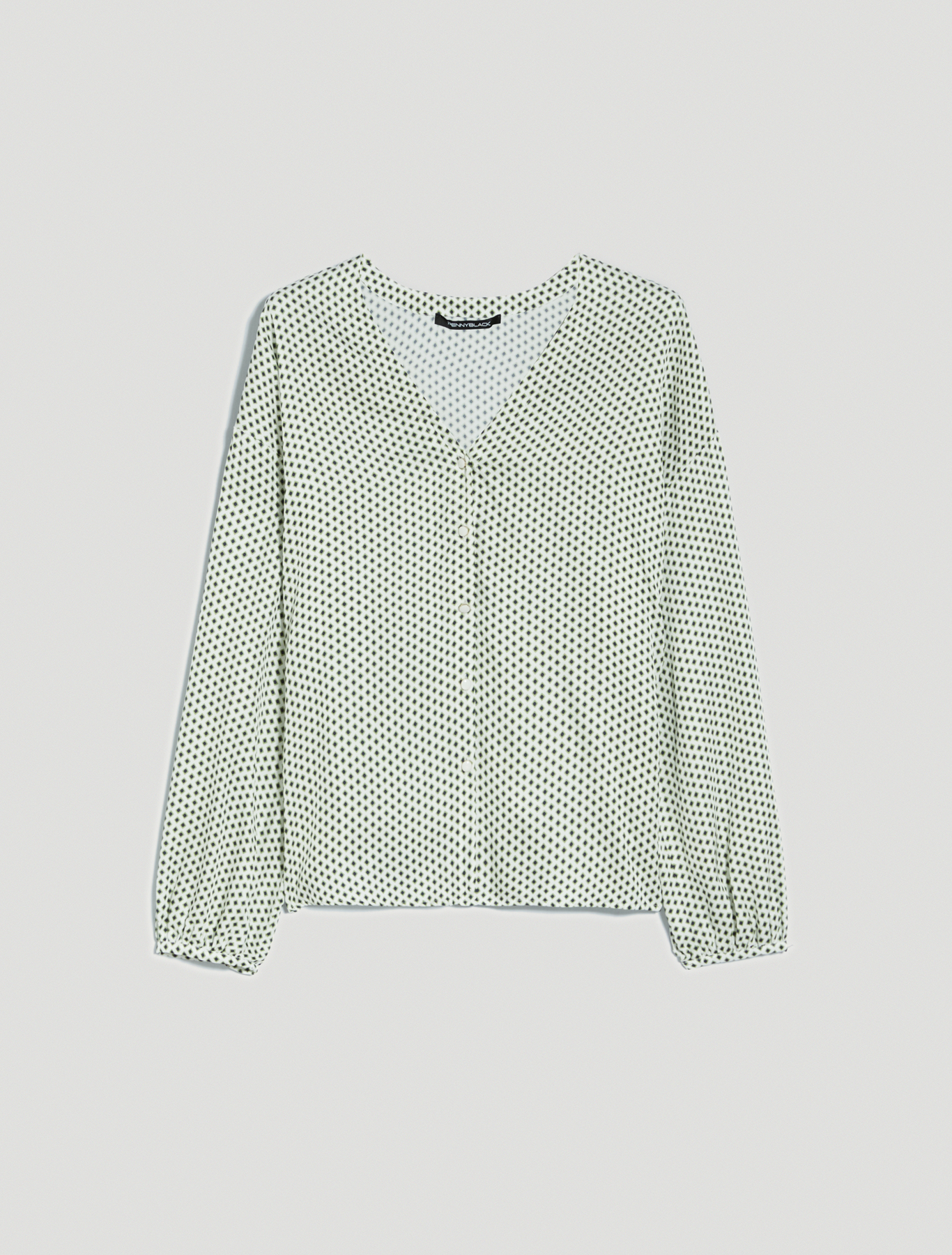 Micro-patterned shirt, olive green pattern - Pennyblack Micro-patterned shirt - olive green pattern - pennyblack