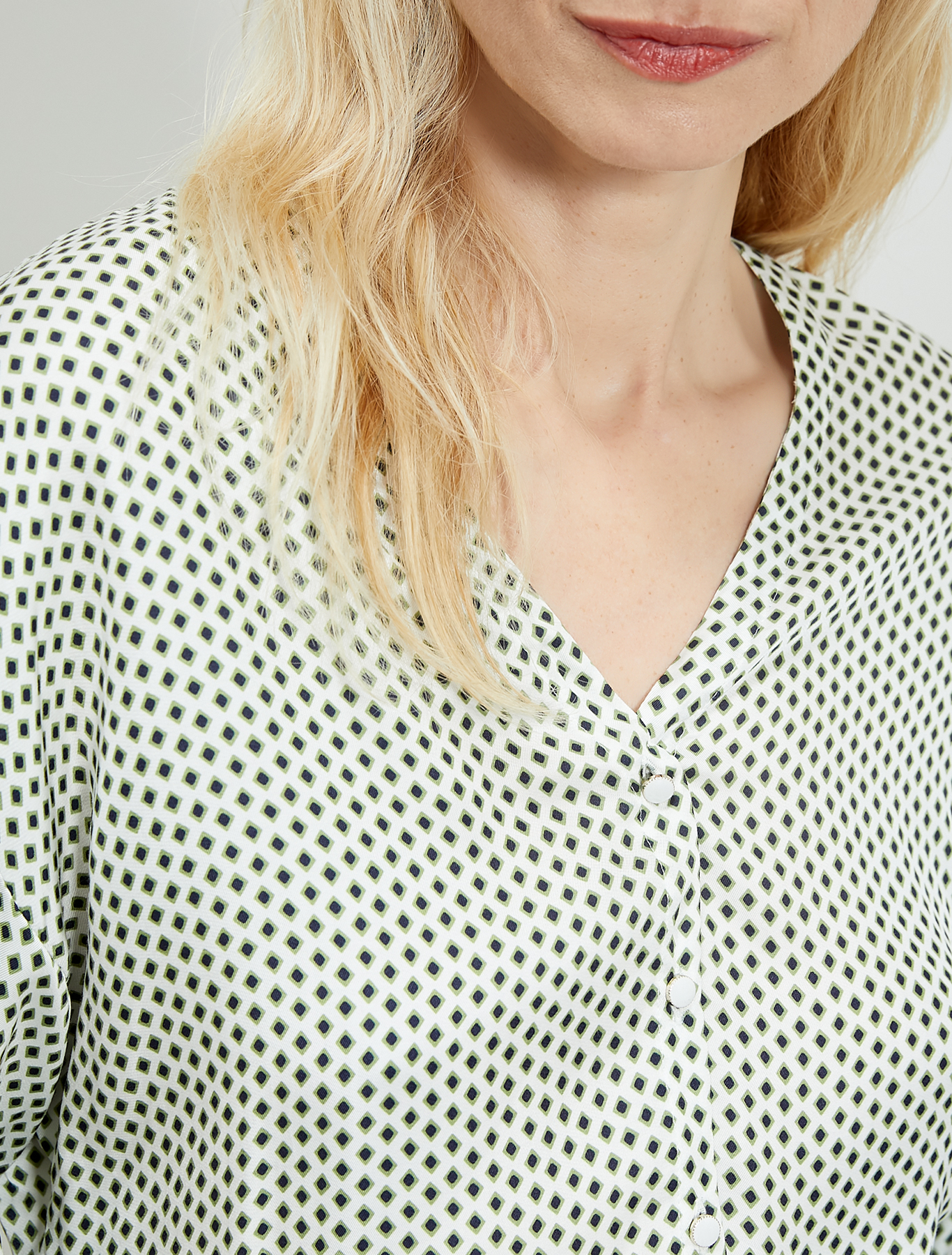 Micro-patterned shirt, olive green pattern - Pennyblack Micro-patterned shirt - olive green pattern - pennyblack