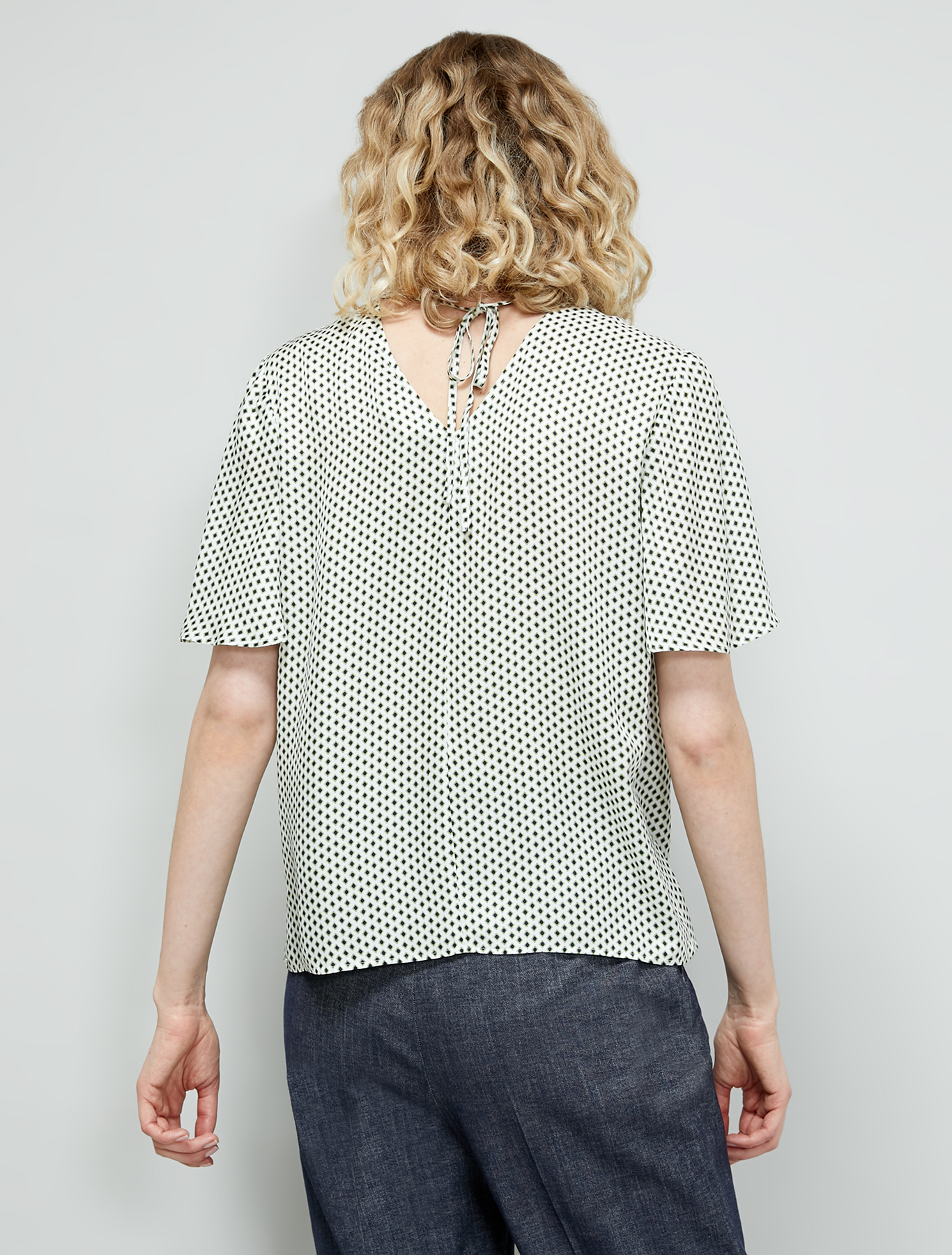 Micro-patterned blouse, olive green pattern - Pennyblack Micro-patterned blouse - olive green pattern - pennyblack