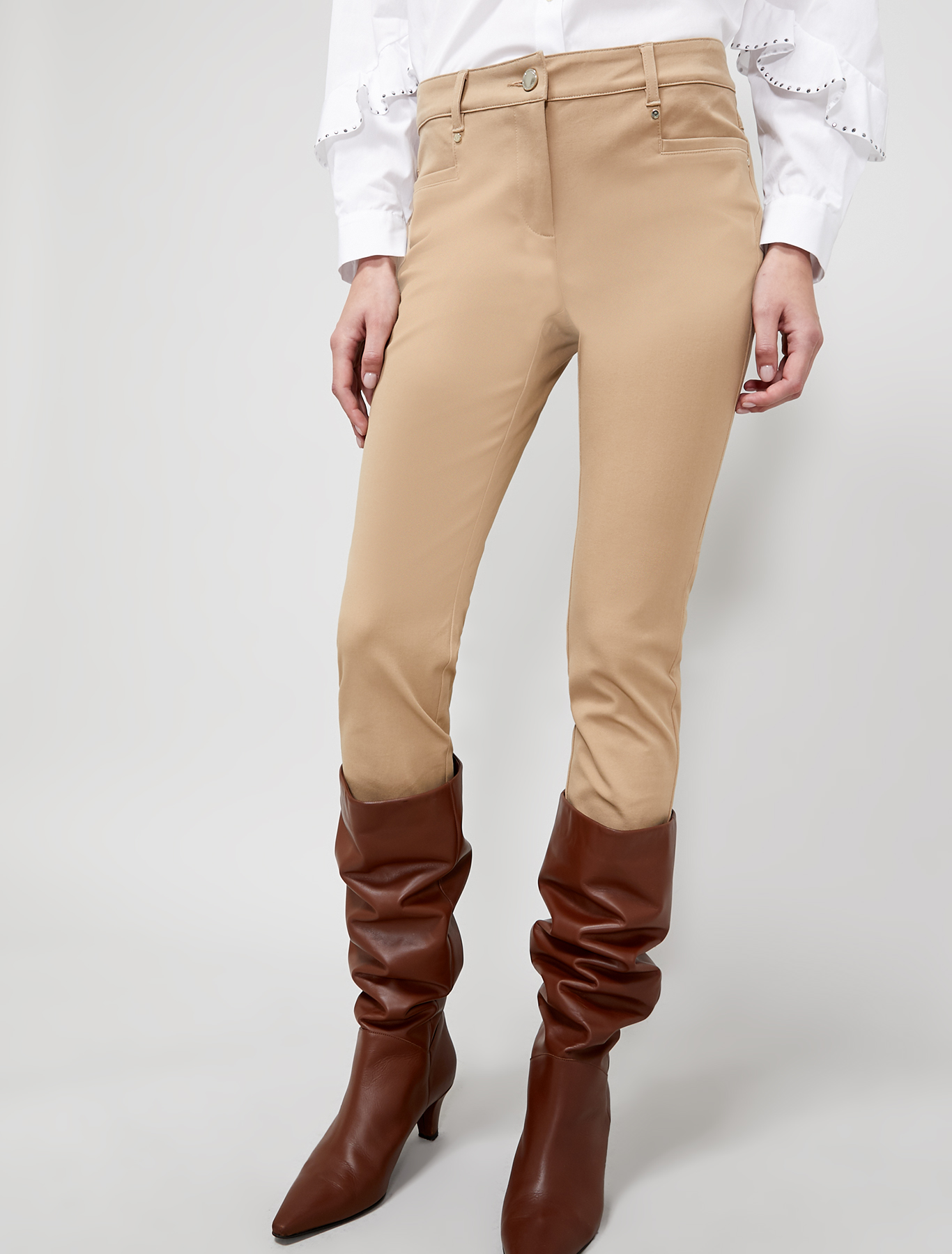 Skinny-fit twill trousers, camel - Pennyblack Skinny-fit twill trousers - camel - pennyblack