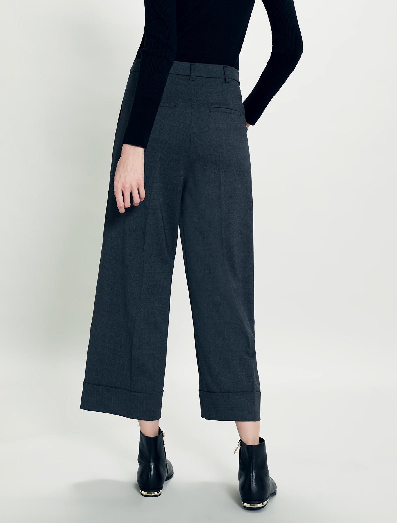 Wool twill trousers, dark grey - Pennyblack Wool twill trousers - dark grey - pennyblack