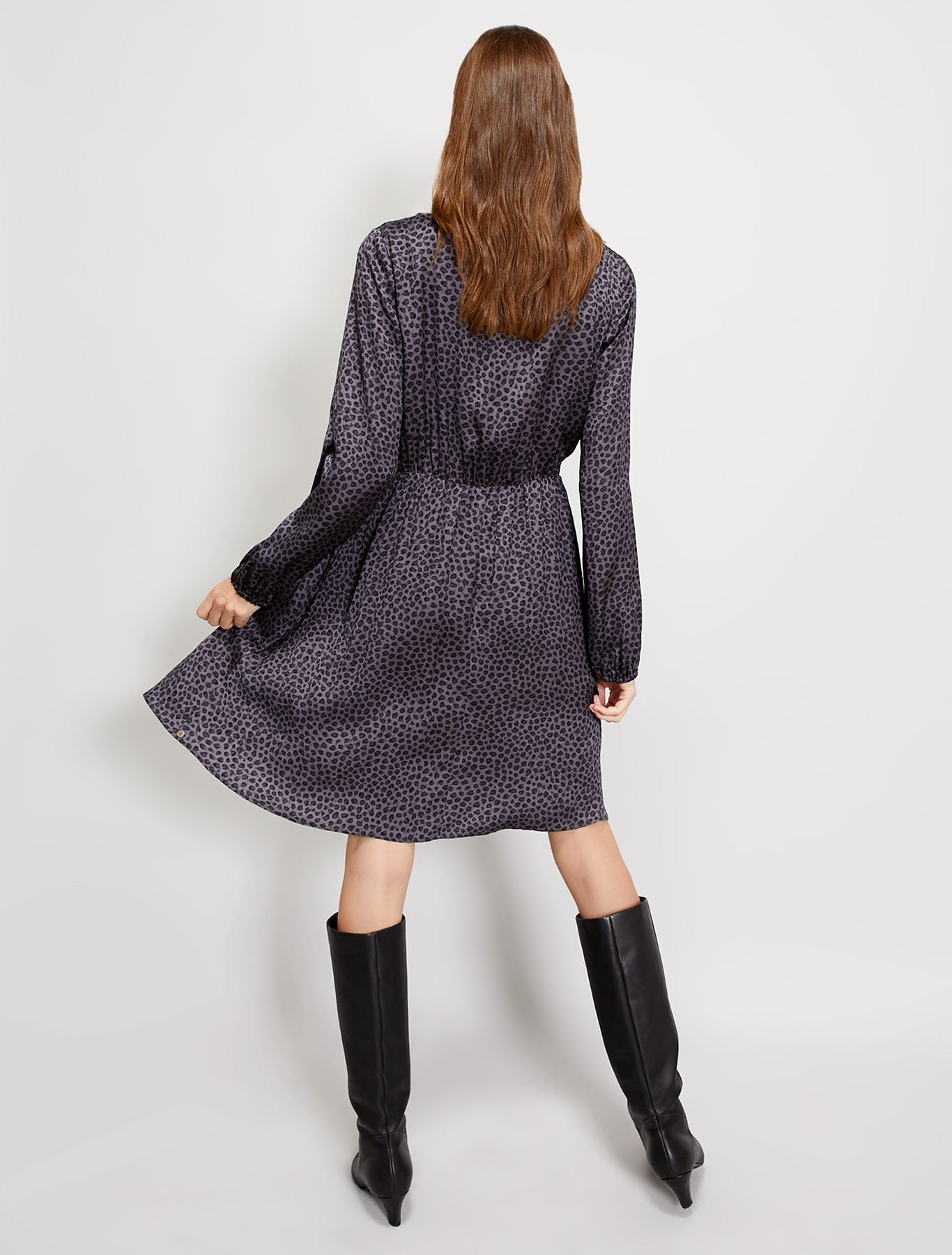 Spotted micro-patterned dress, dark grey pattern - Pennyblack Spotted micro-patterned dress - dark grey pattern - pennyblack