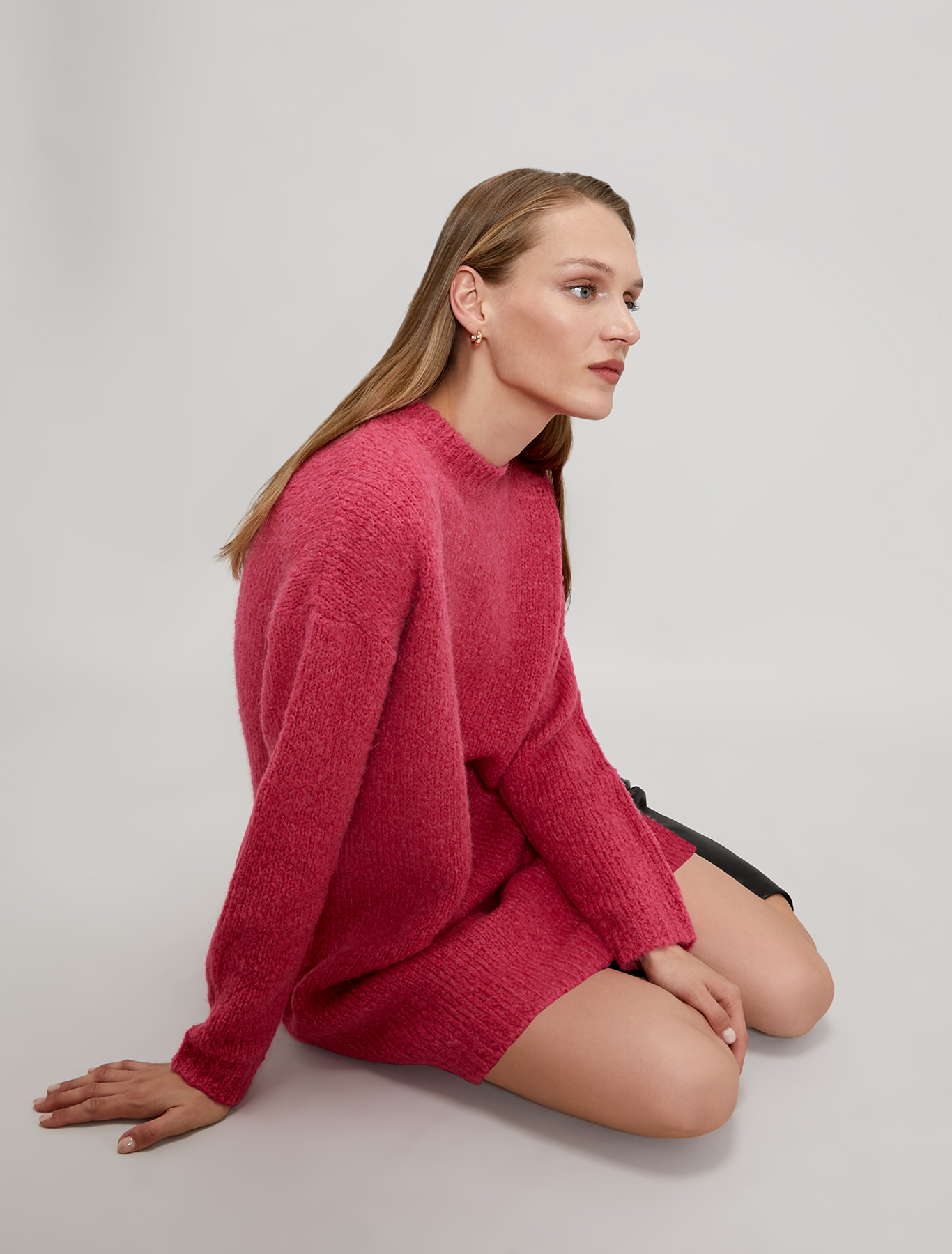 Jumper dress in alpaca and wool, fuchsia - Pennyblack Jumper dress in alpaca and wool - fuchsia - pennyblack