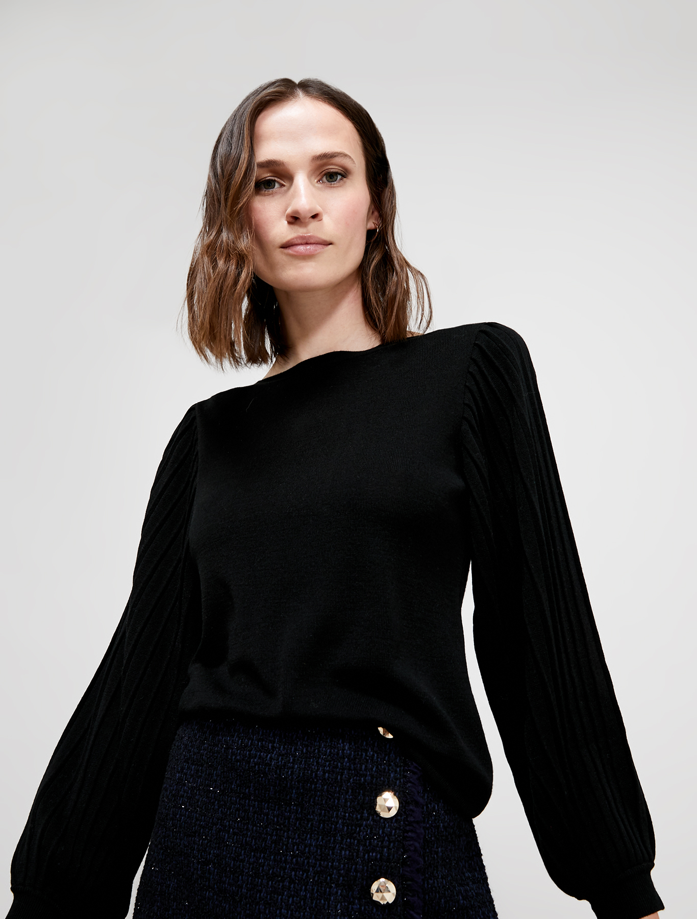 Jumper with puffed sleeves, black - Pennyblack Jumper with puffed sleeves - black - pennyblack