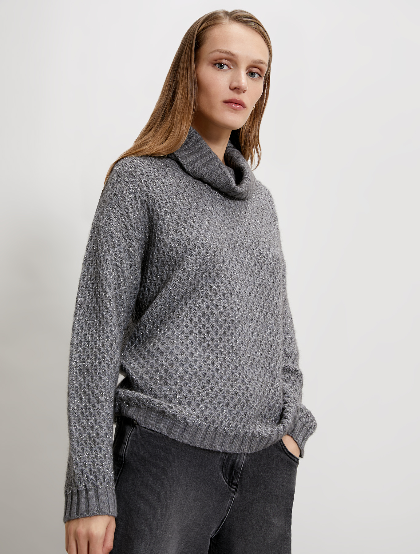 3D-effect pullover, medium grey - Pennyblack 3D-effect pullover - medium grey - pennyblack