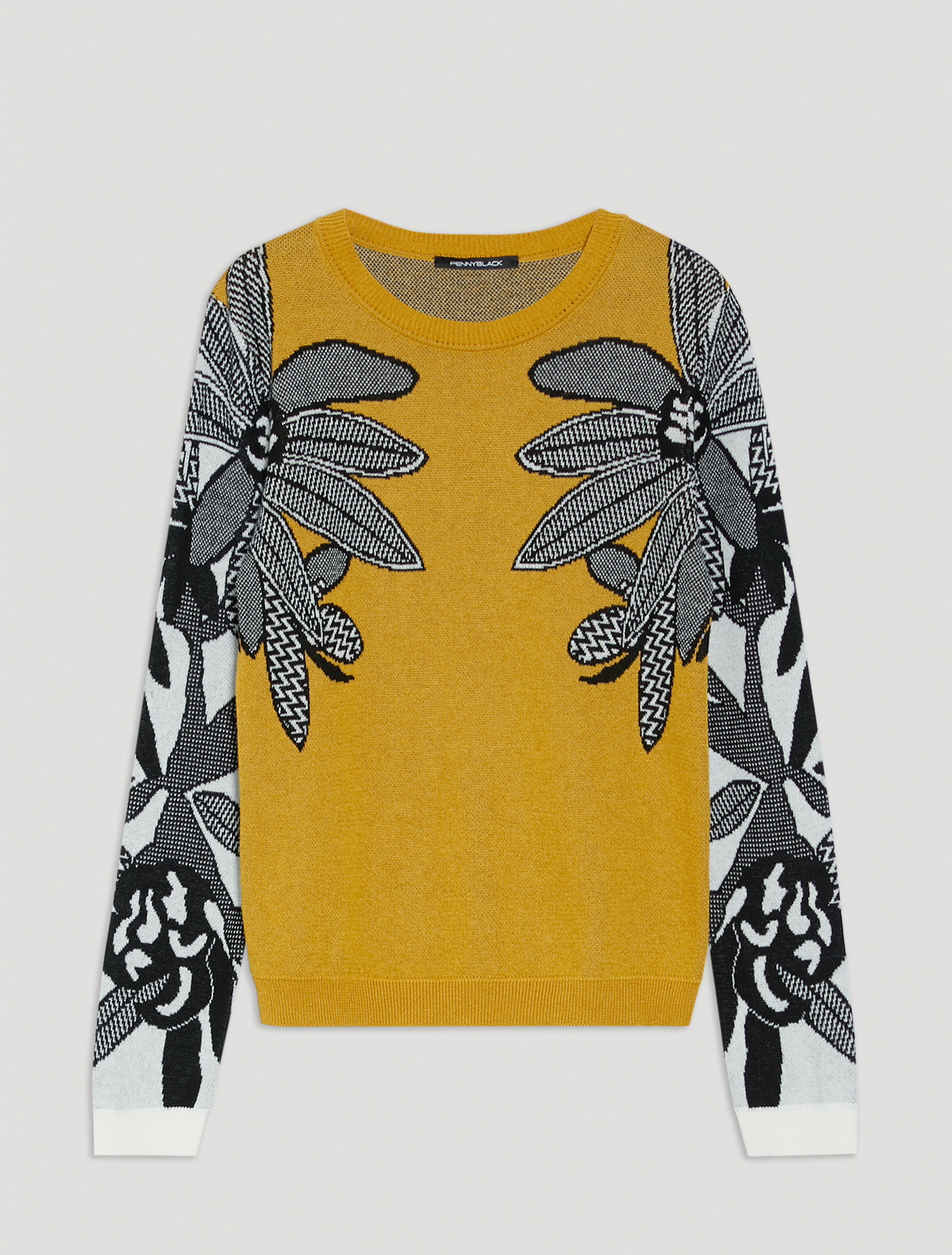 Floral jacquard jumper, mustard - Pennyblack Floral jacquard jumper - mustard - pennyblack