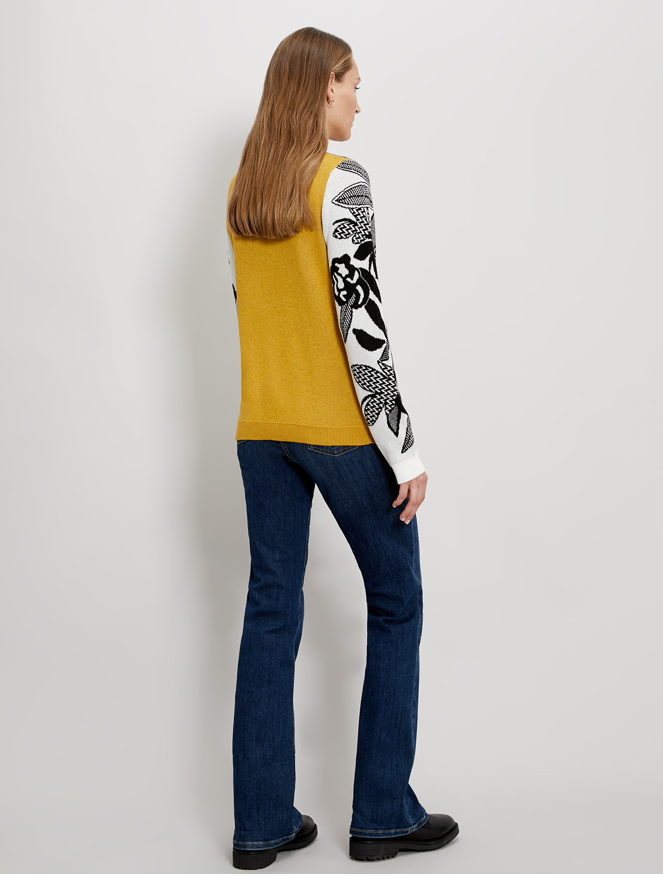 Floral jacquard jumper, mustard - Pennyblack Floral jacquard jumper - mustard - pennyblack
