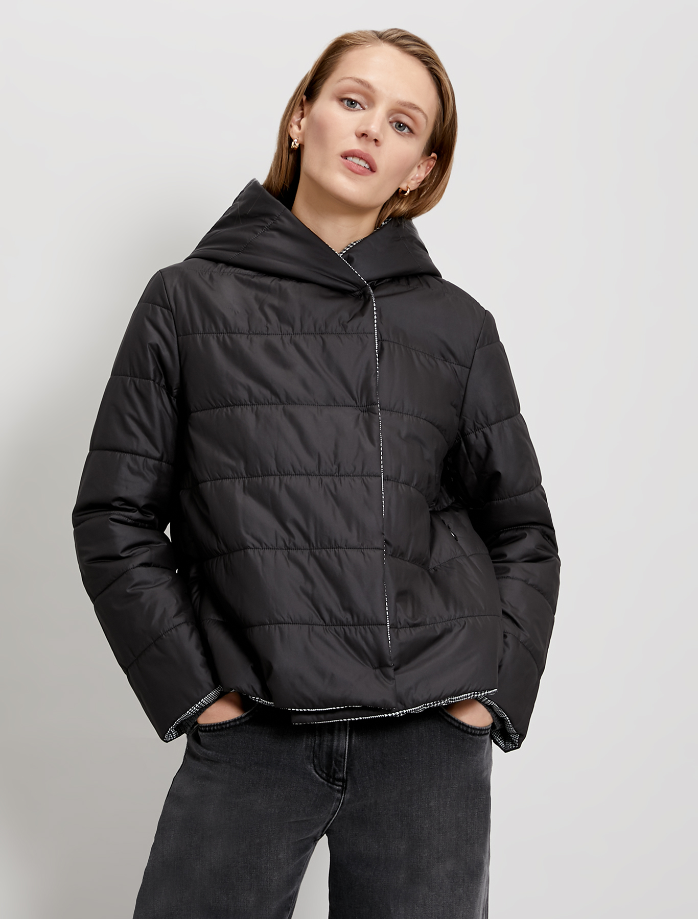 Reversible padded jacket, dark grey pattern - Pennyblack Reversible padded jacket - dark grey pattern - pennyblack