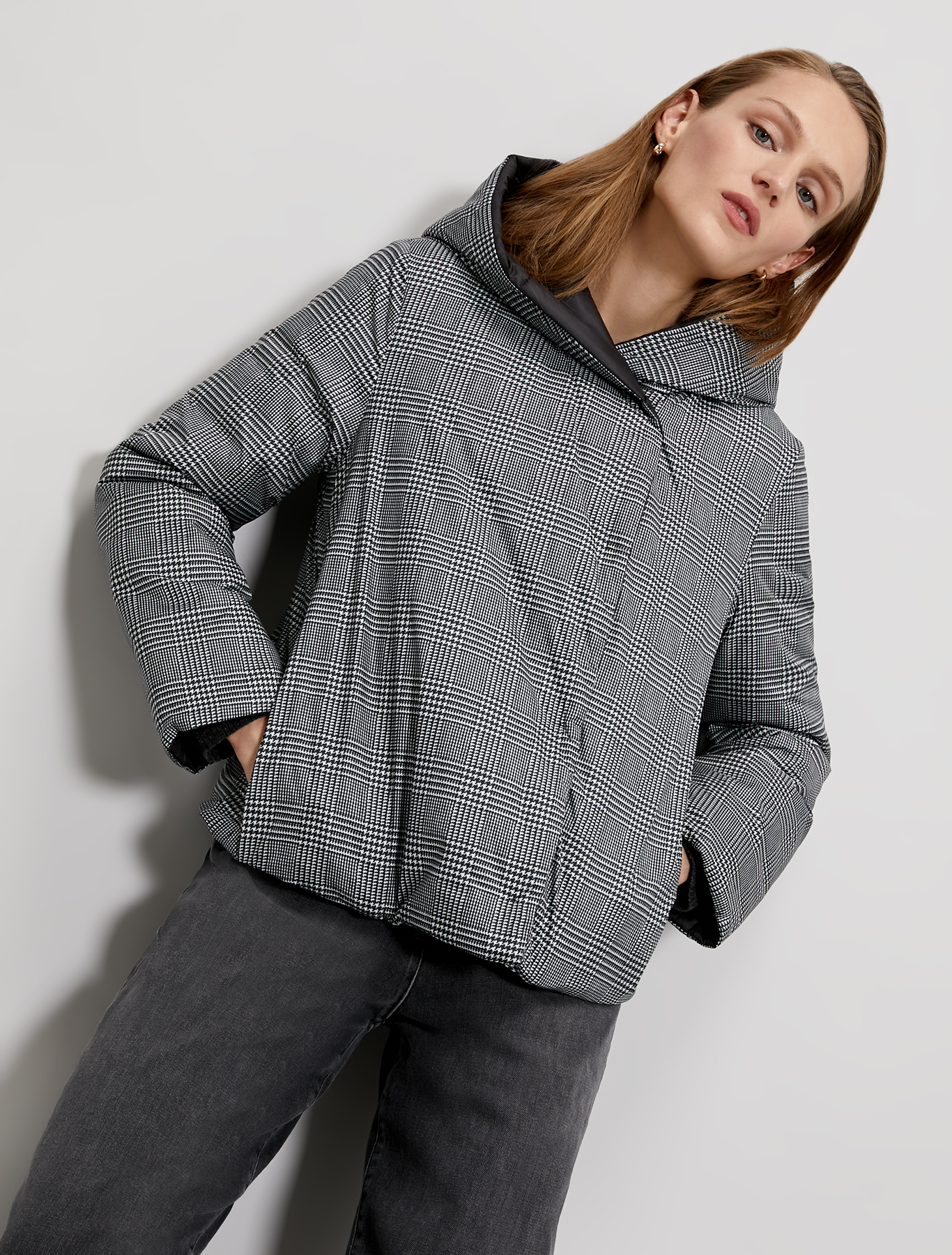 Reversible padded jacket, dark grey pattern - Pennyblack Reversible padded jacket - dark grey pattern - pennyblack