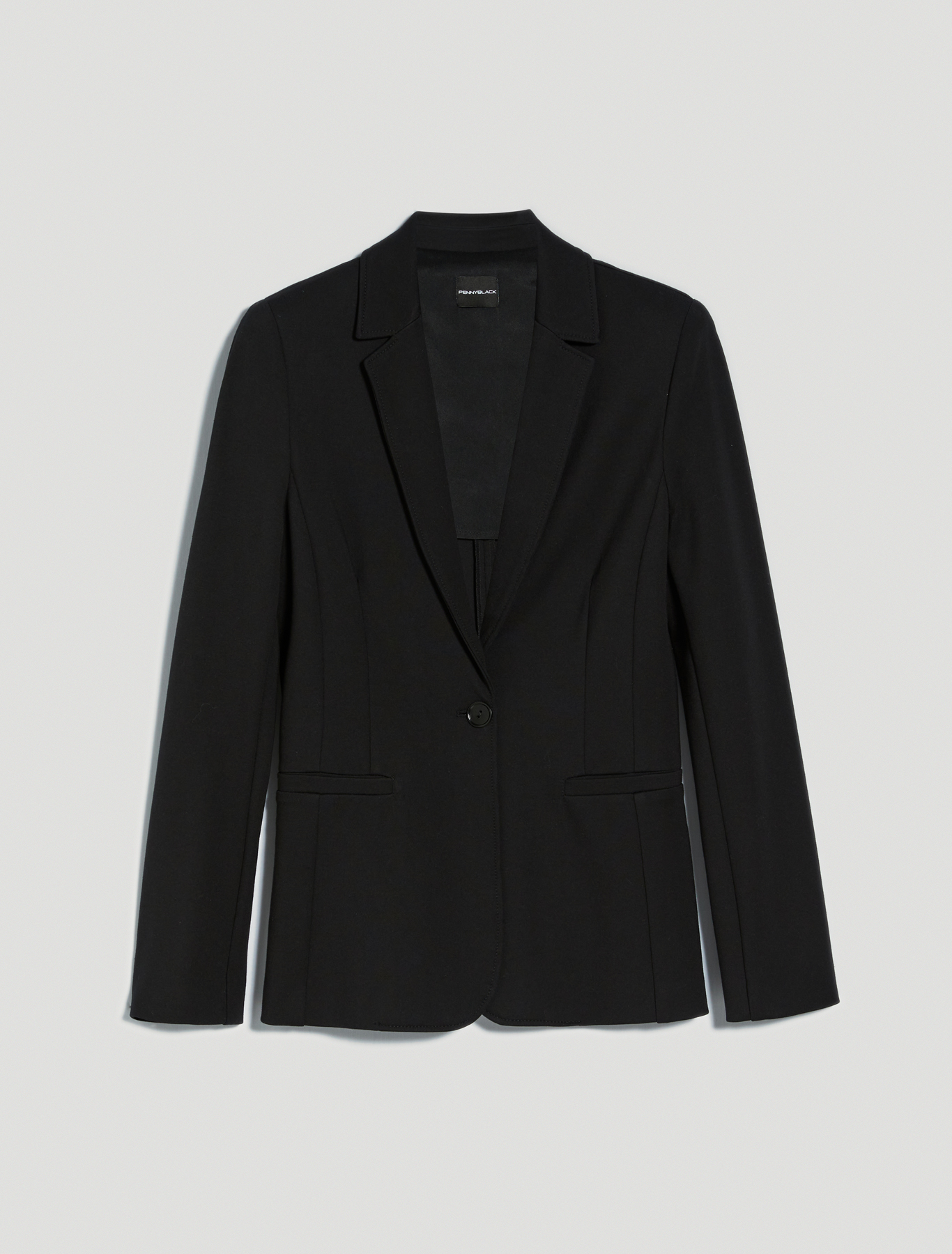 Slim-fit stretch jersey blazer, black - Pennyblack Slim-fit stretch jersey blazer - black - pennyblack