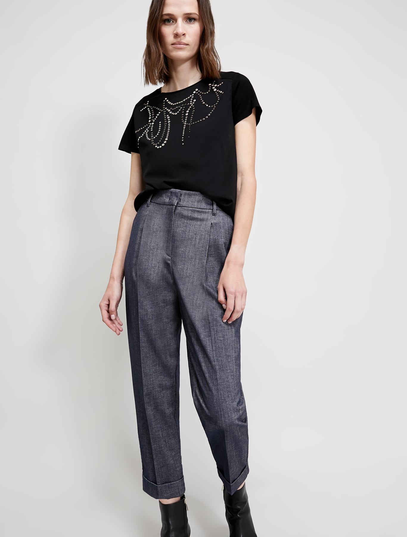 T-shirt with stud pattern, black - Pennyblack T-shirt with stud pattern - black - pennyblack