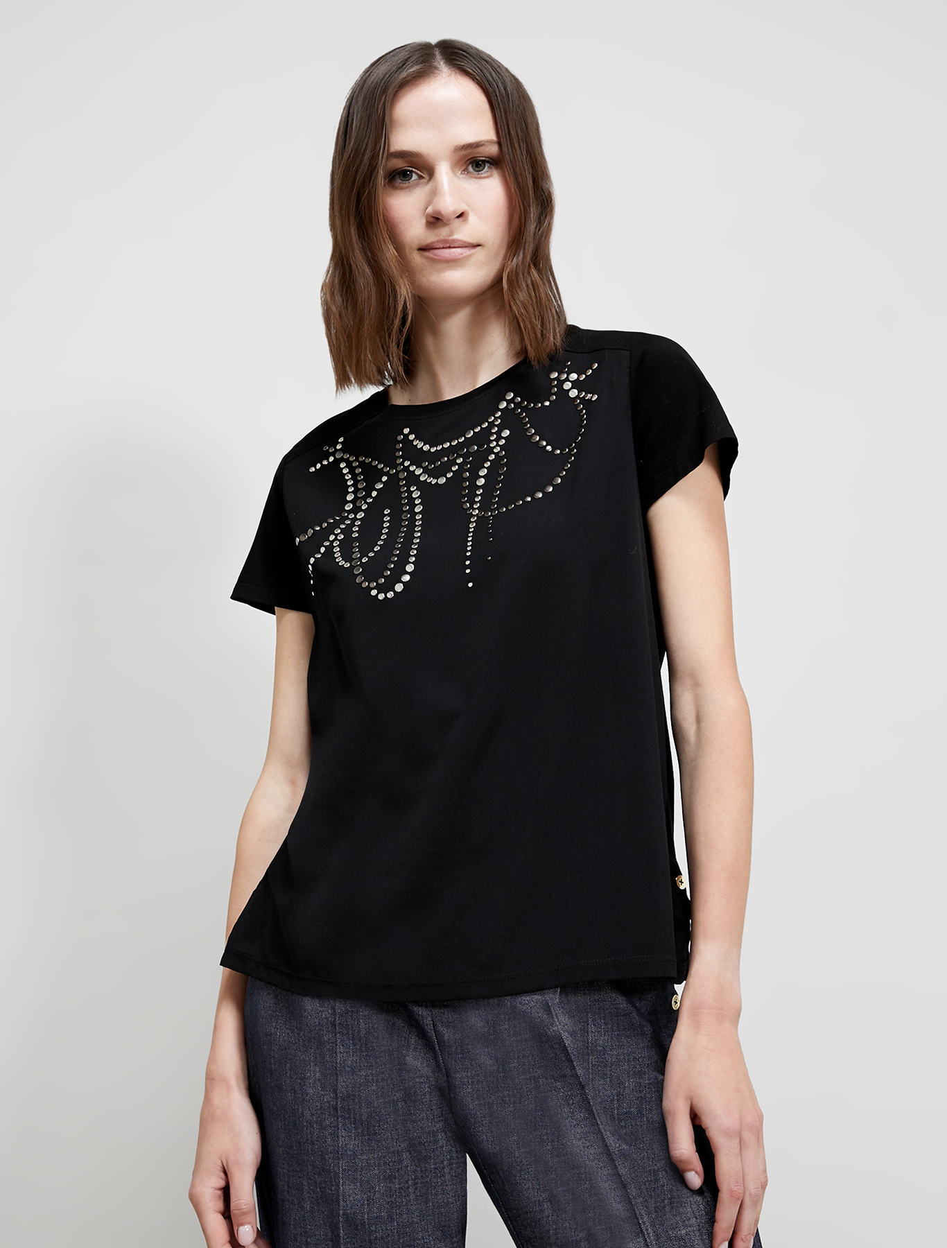 T-shirt with stud pattern, black - Pennyblack T-shirt with stud pattern - black - pennyblack