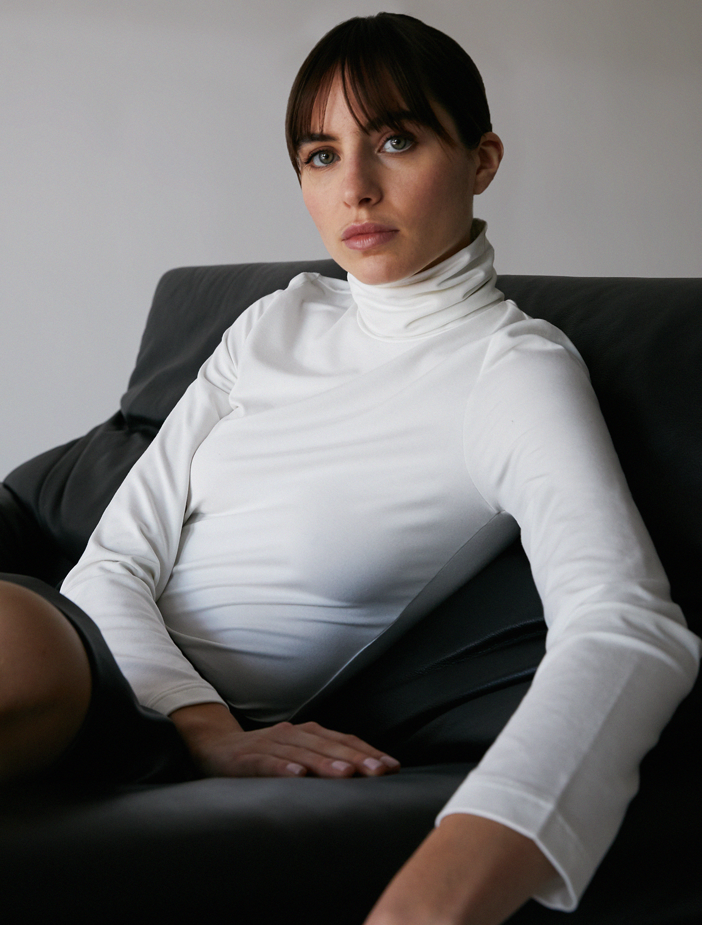 Fluid jersey polo neck, ivory - Pennyblack Fluid jersey polo neck - ivory - pennyblack