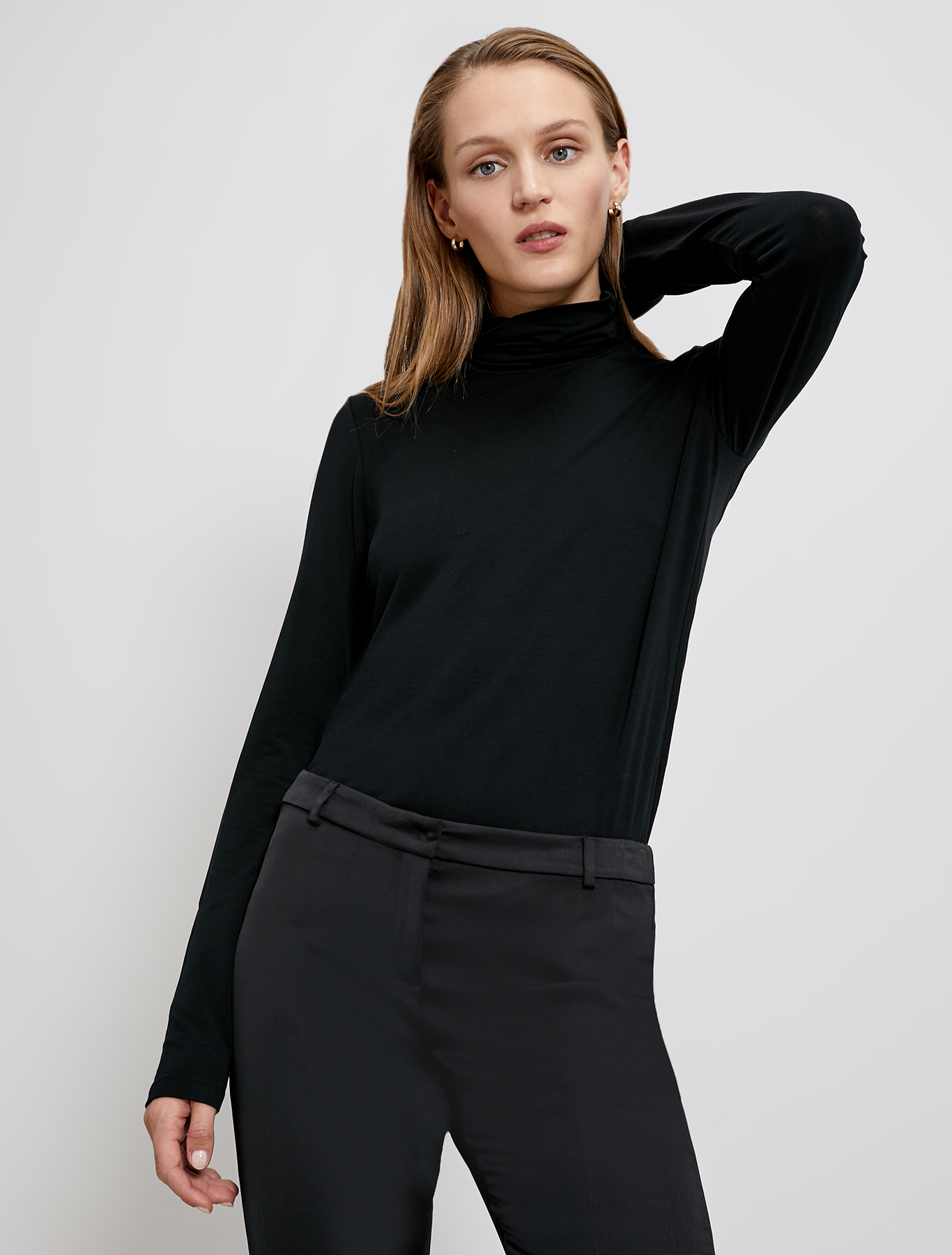 Fluid jersey polo neck, black - Pennyblack Fluid jersey polo neck - black - pennyblack