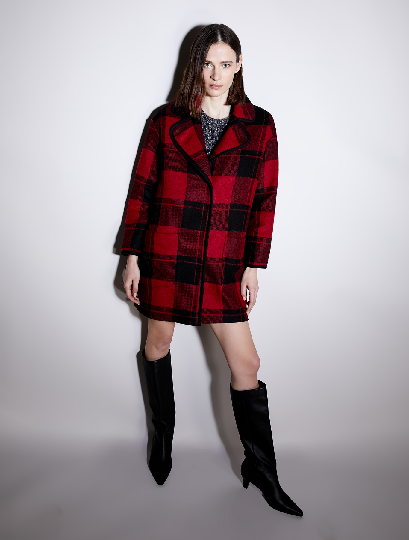Checked coat, red pattern - Pennyblack Checked coat - red pattern - pennyblack