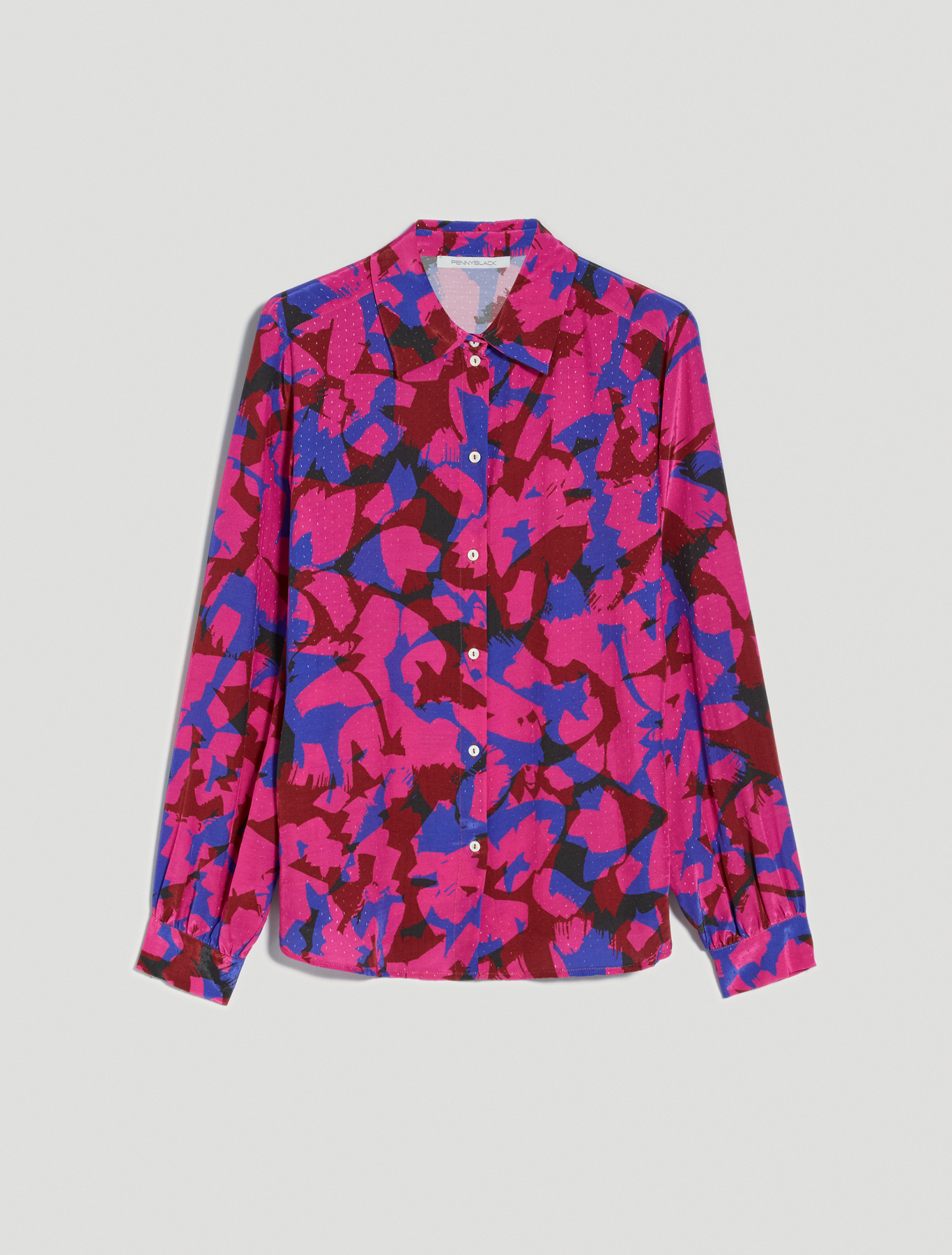 Jacquard patterned shirt, fuchsia pattern - Pennyblack Jacquard patterned shirt - fuchsia pattern - pennyblack