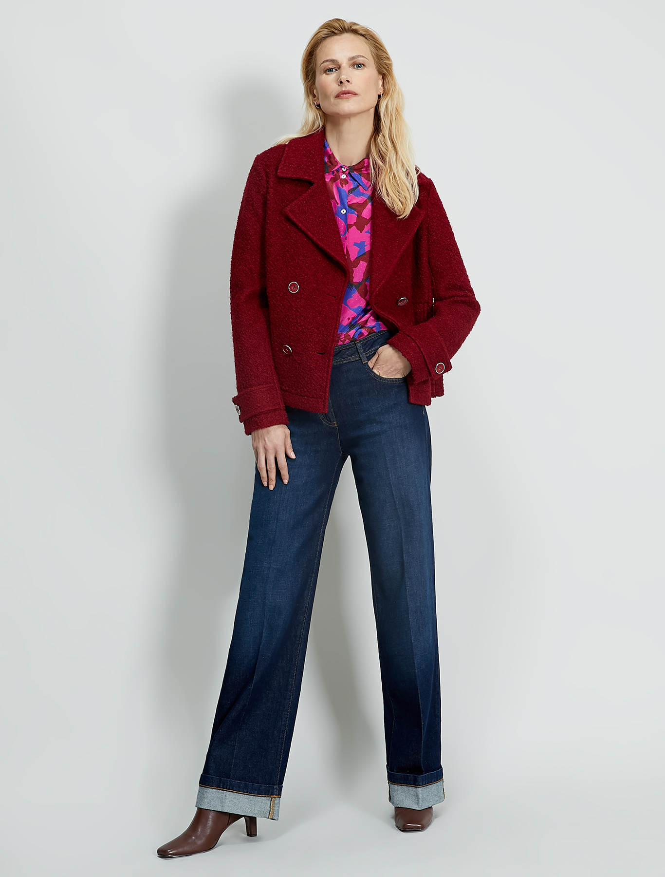 Jacquard patterned shirt, fuchsia pattern - Pennyblack Jacquard patterned shirt - fuchsia pattern - pennyblack