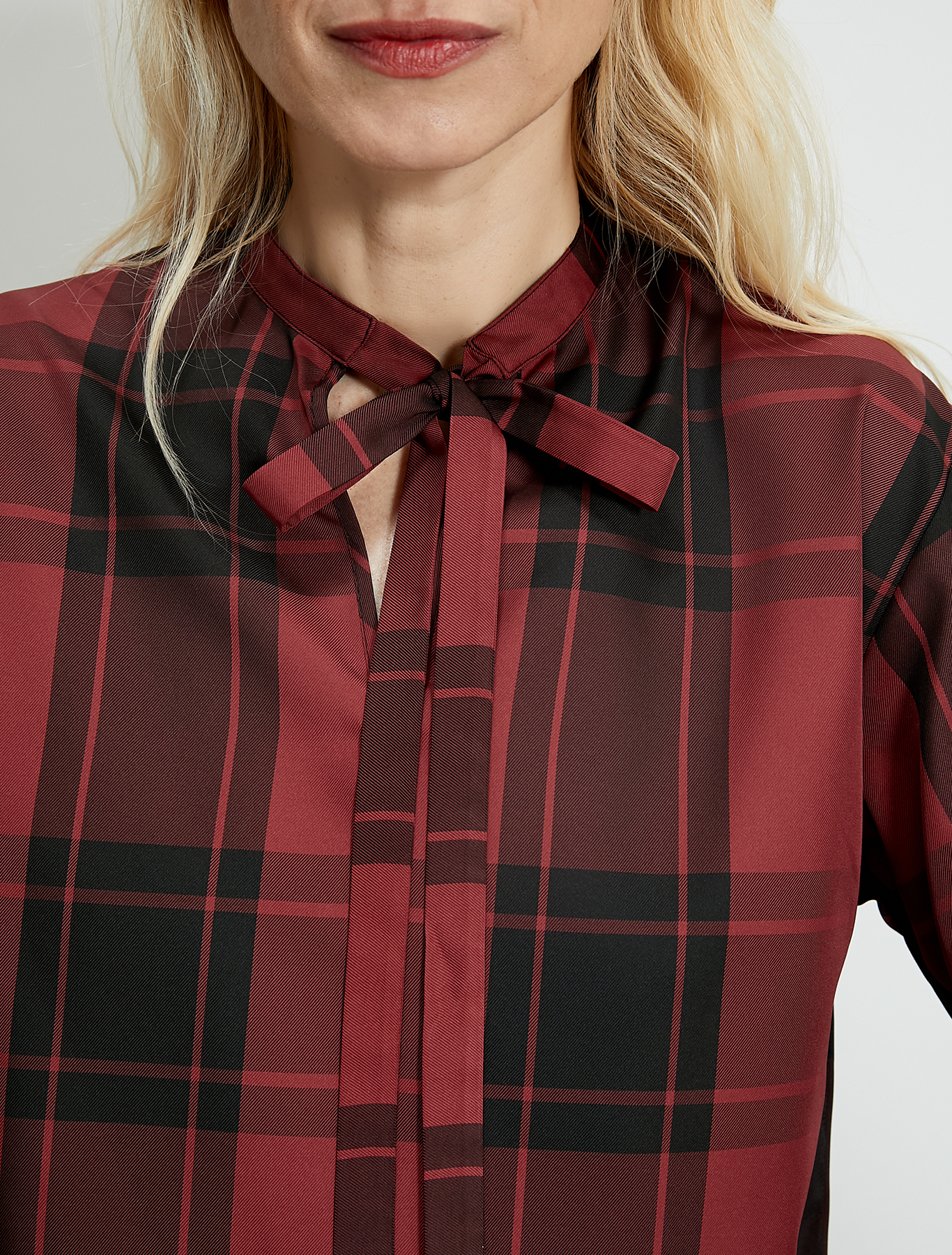 Checked taffeta blouse, burgundy - Pennyblack Checked taffeta blouse - burgundy - pennyblack