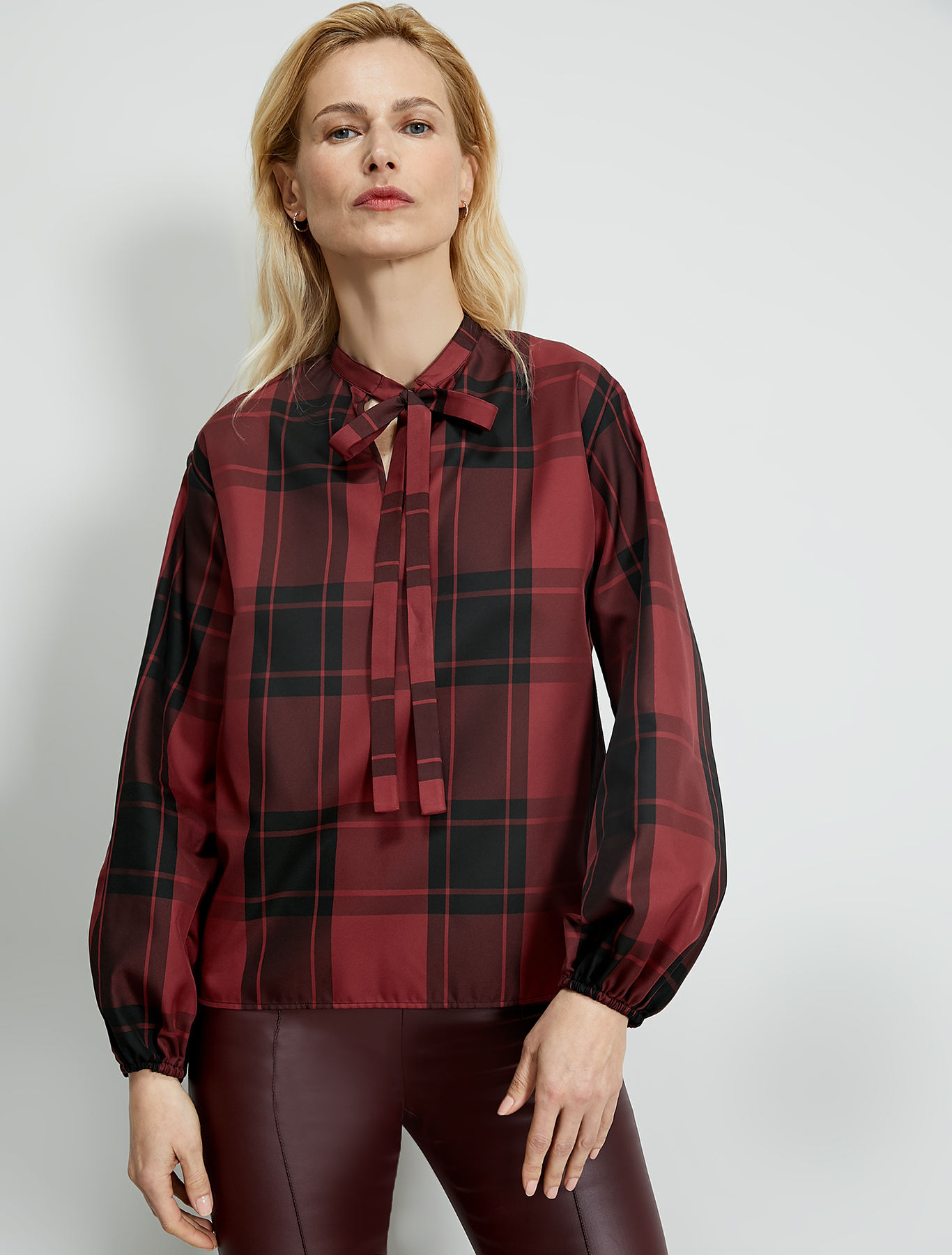 Checked taffeta blouse, burgundy - Pennyblack Checked taffeta blouse - burgundy - pennyblack