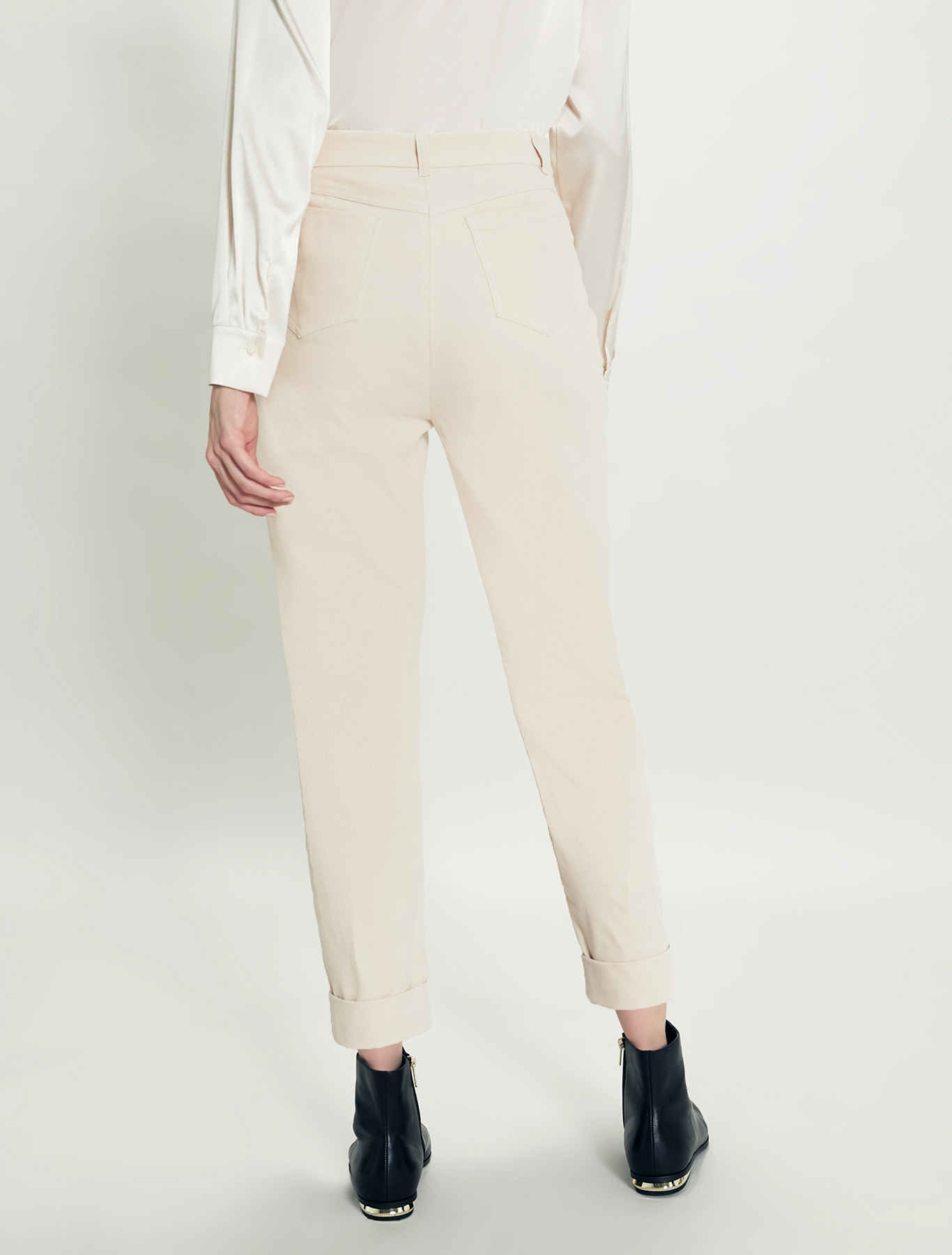 Slim velvet trousers, ivory - Pennyblack Slim velvet trousers - ivory - pennyblack