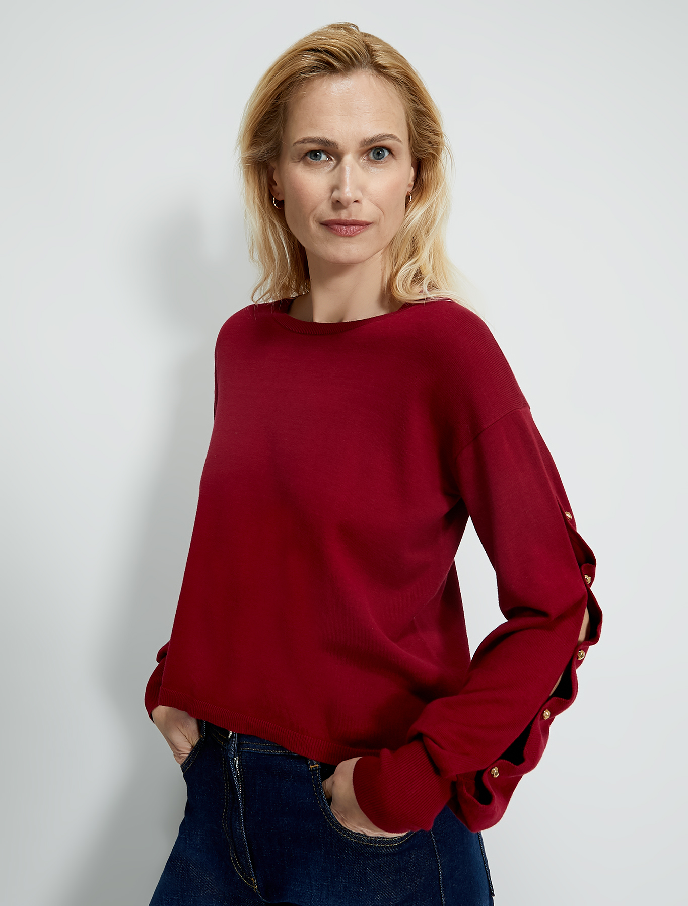 Jumper with draped sleeves, red - Pennyblack Jumper with draped sleeves - red - pennyblack