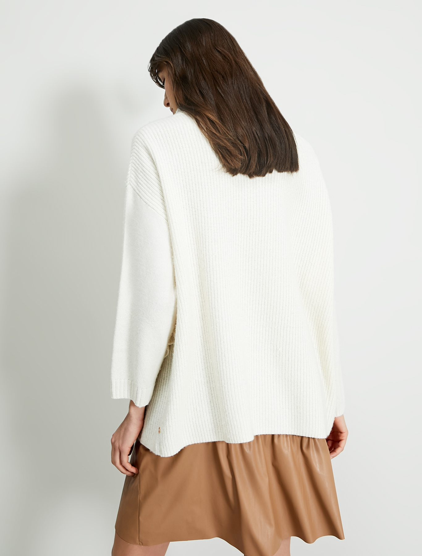 Oversized jumper with ruches, ivory - Pennyblack Oversized jumper with ruches - ivory - pennyblack