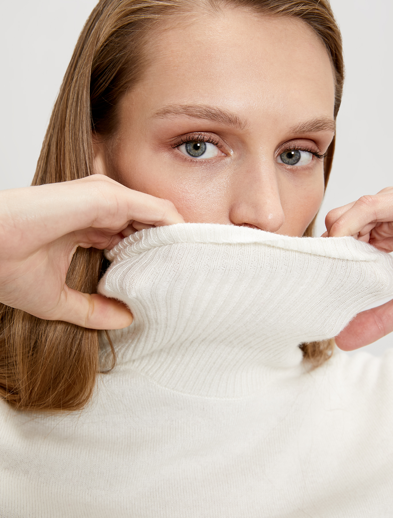 Slim polo neck jumper, ivory - Pennyblack Slim polo neck jumper - ivory - pennyblack