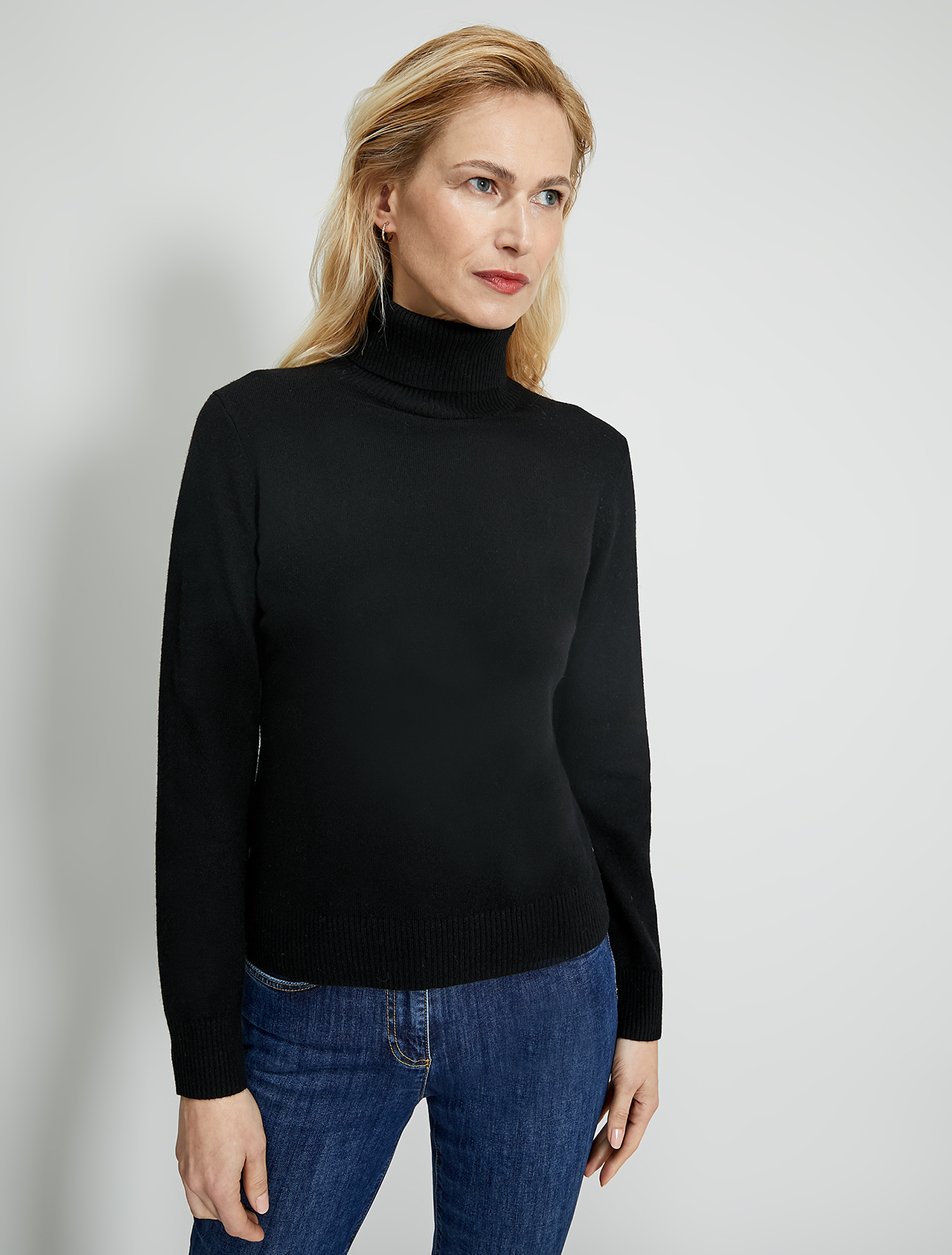 Slim polo neck jumper, black - Pennyblack Slim polo neck jumper - black - pennyblack