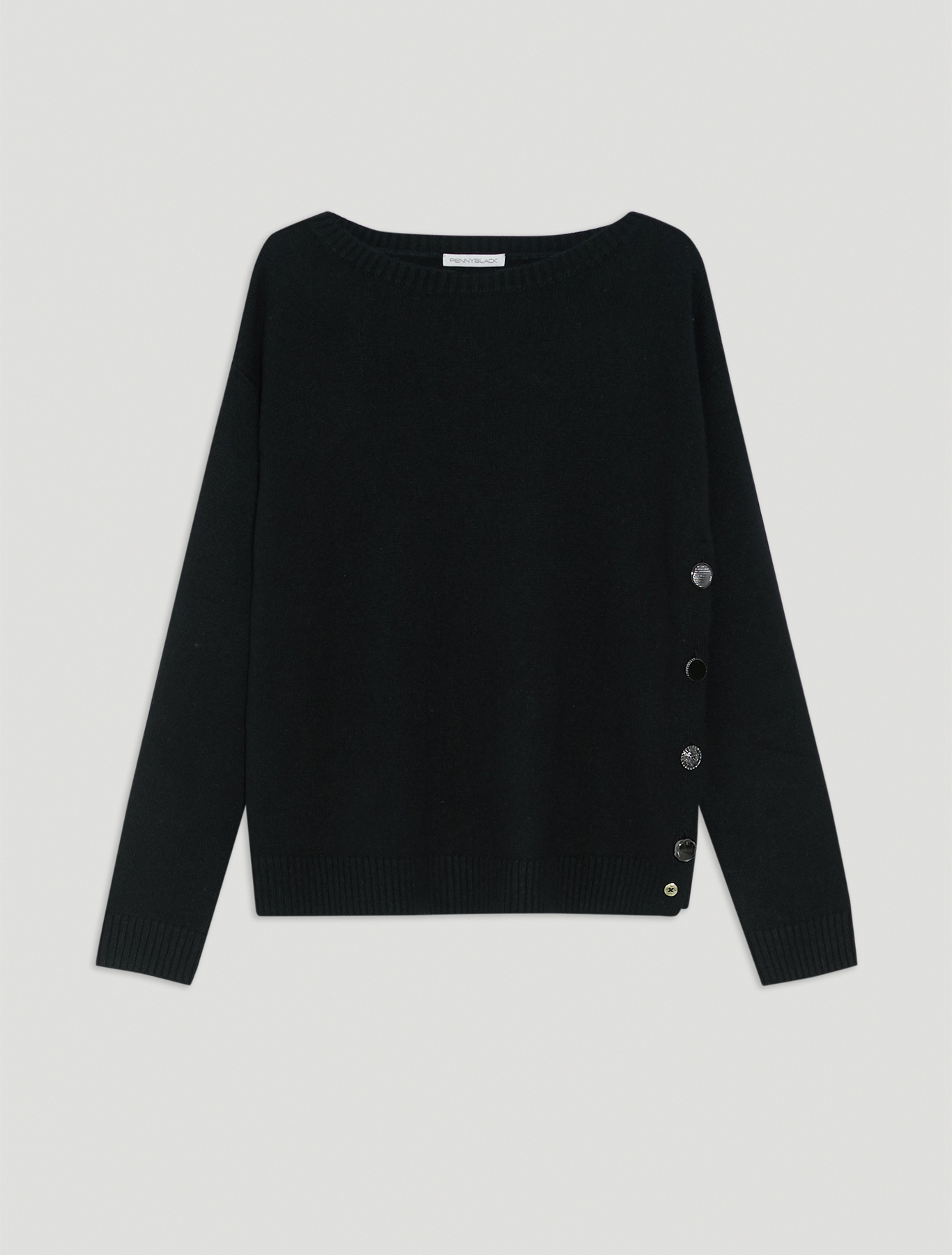 Maglia con bottoni asimmetrici, nero - Pennyblack Maglia con bottoni asimmetrici - nero - pennyblack